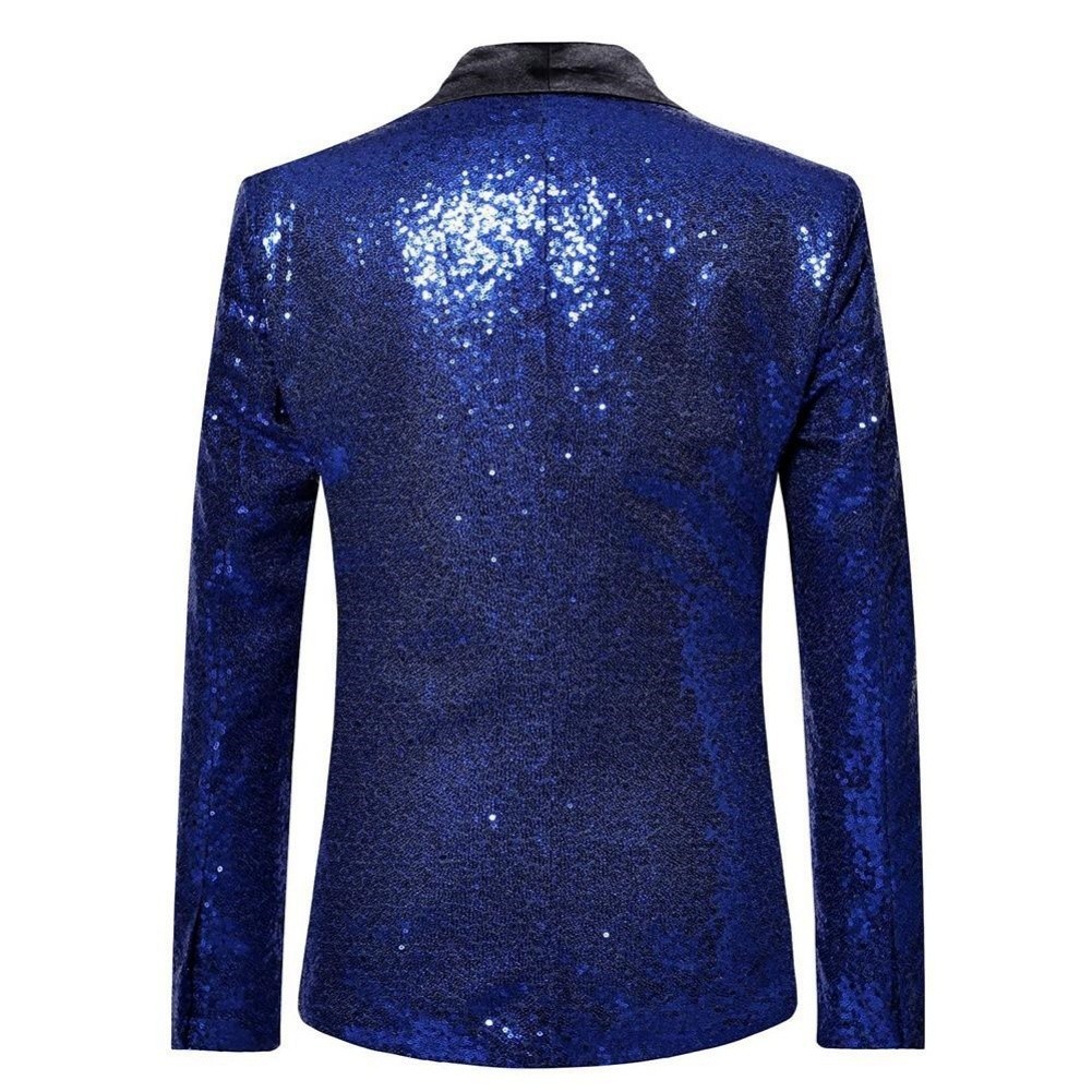 Mens Glitter Blazer Jacket Party Suit Coat Nightclub Tuxedo Style Gentleman