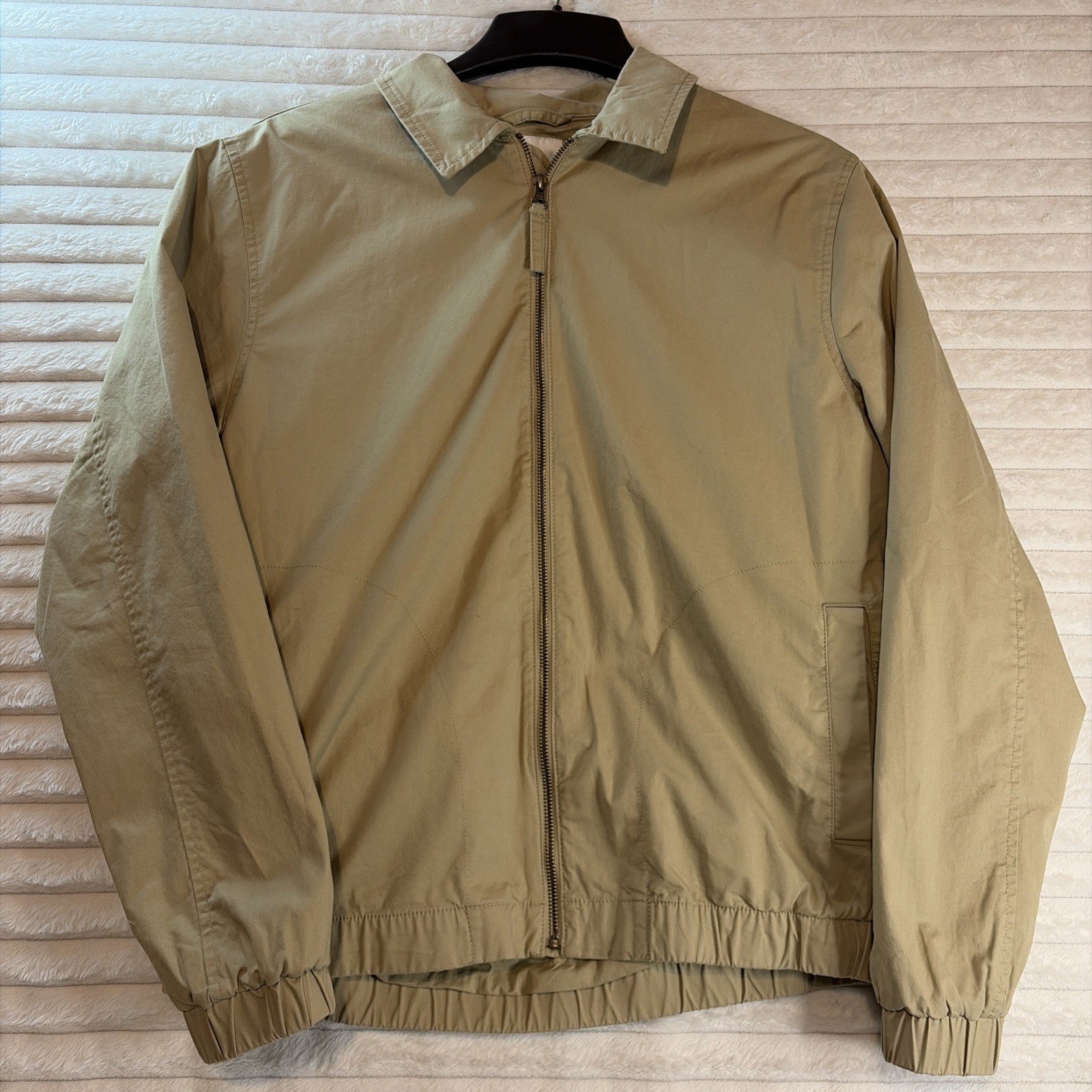 Preassembly Men’s Khaki Jacket Size Medium Lightweight Zip Up