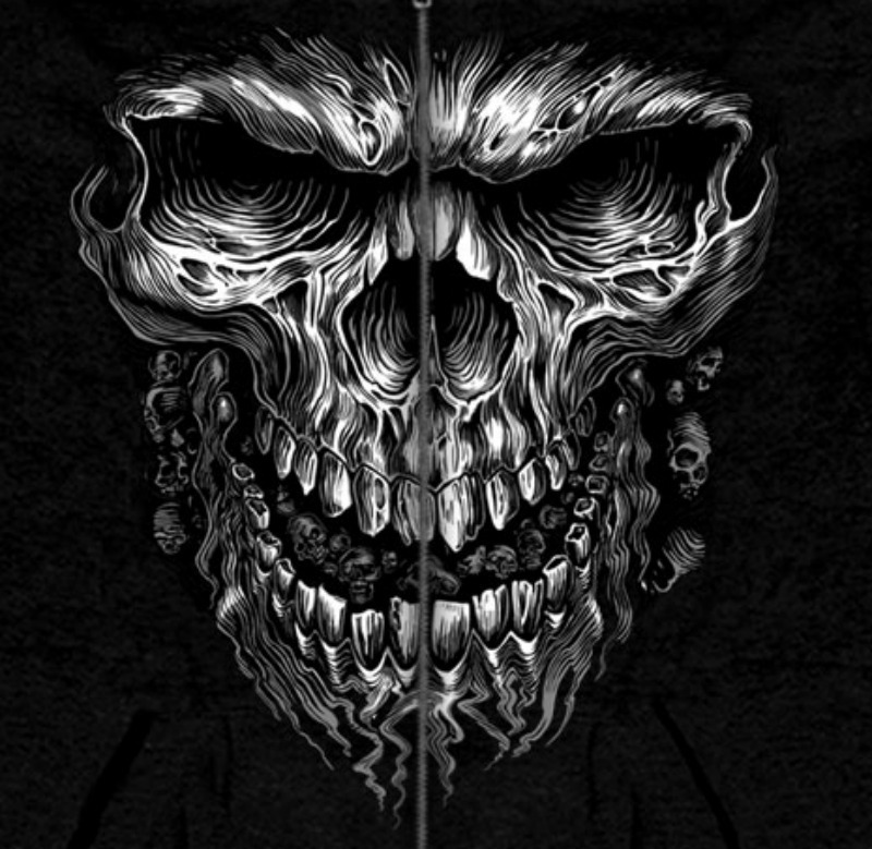 Motorcycle Shredder Skull Hoodie Sweatshirt Biker M L XL 2XL 3XL New Black