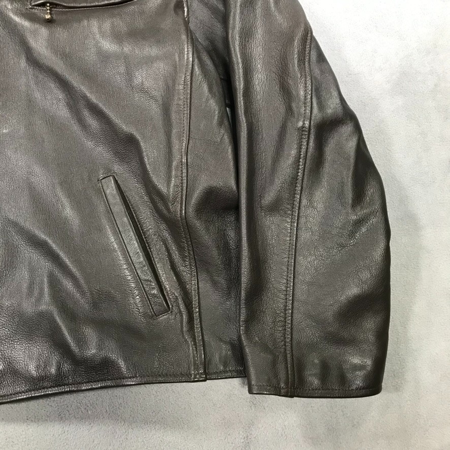 FULL PICTURE LL Bean Leather Bomber Jacket Men’s Large Brown Goatskin Full Zip