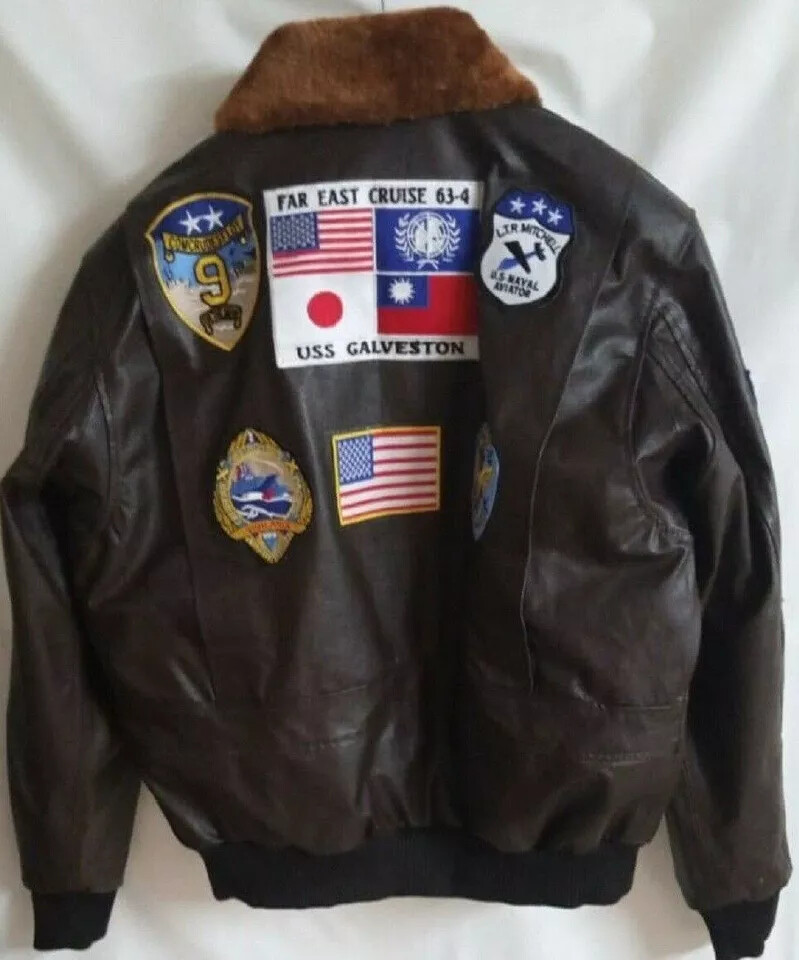 TOM CRUISE TOP GUN PETE MAVERICK BOMBER FUR LEATHER FLYING FLIGHT JACKET FOR MEN