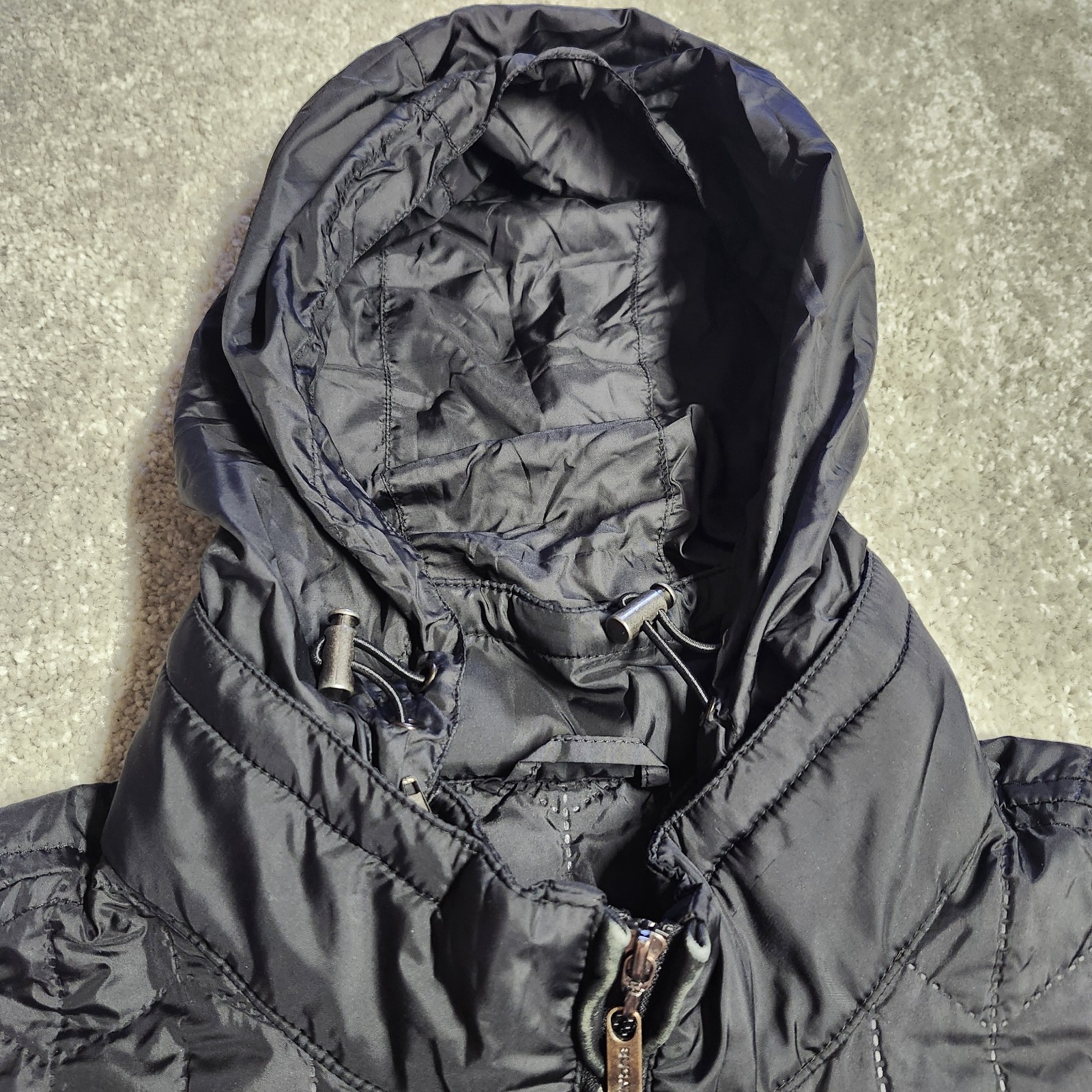 BUGATCHI Quilted Vest Men’s XXL Black Hooded Packable Hood Full Zip UOMO
