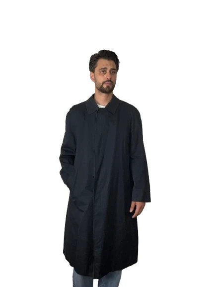 Aquascutum Navy Blue Cotton Trench