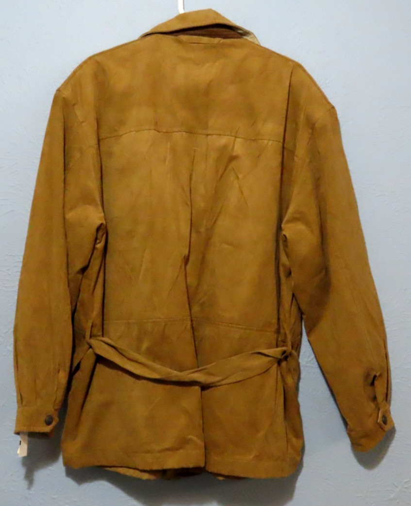 READ Weatherproof Garment Men’s XL Full Zip Belted Microsuede Brown Jacket