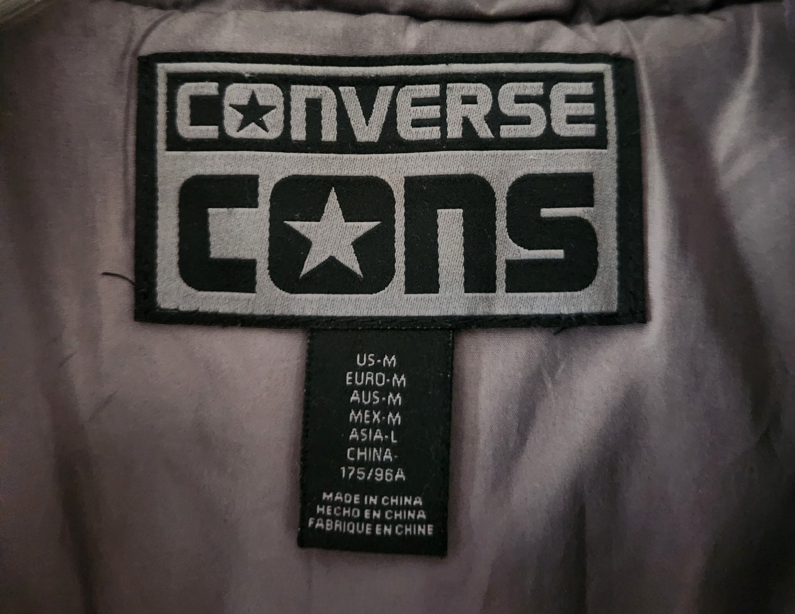Converse winter jacket; size M