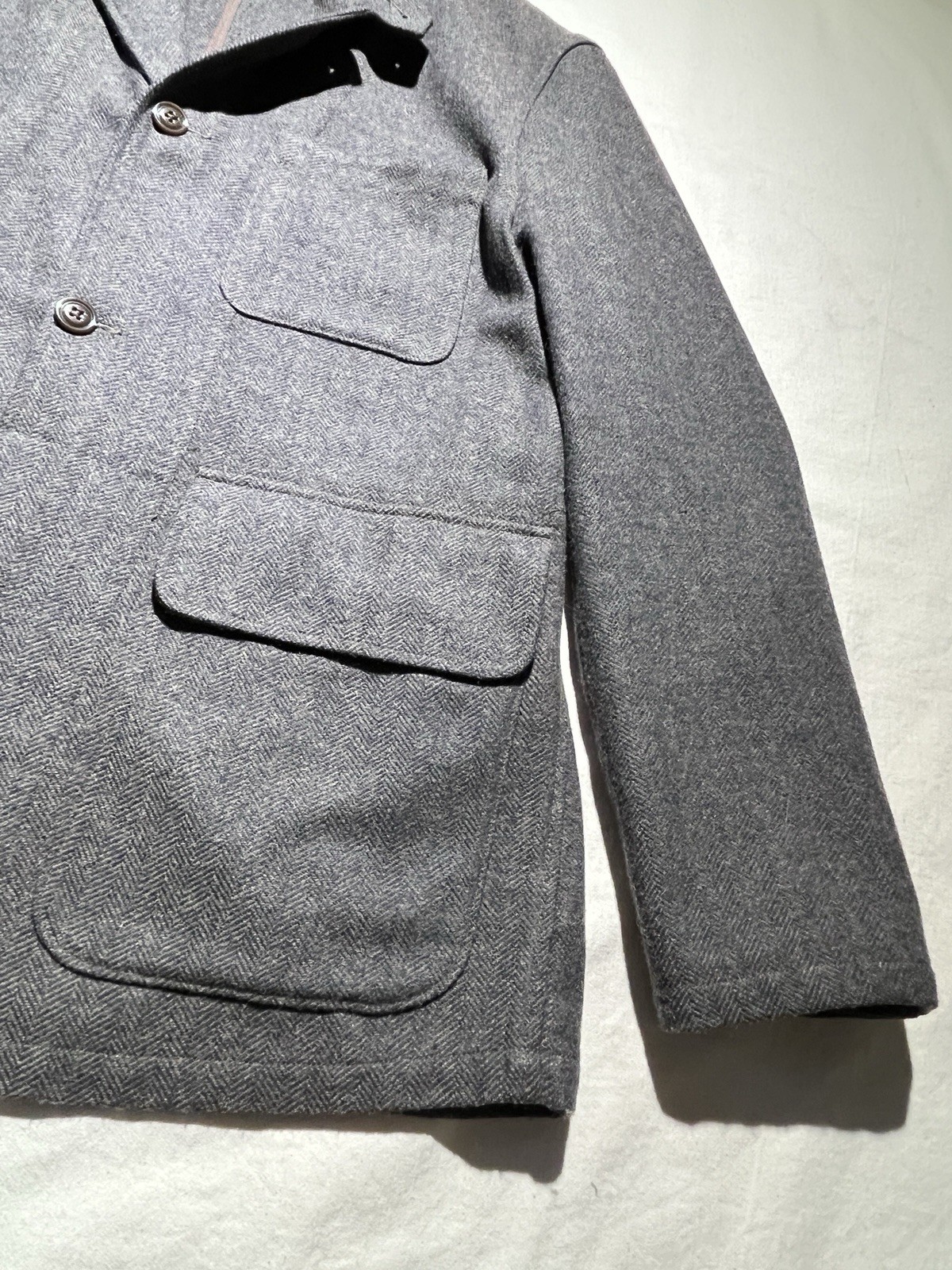 Huckberry Flint and Tinder Wool Utility Blazer Herringbone Chore Coat Mens XL