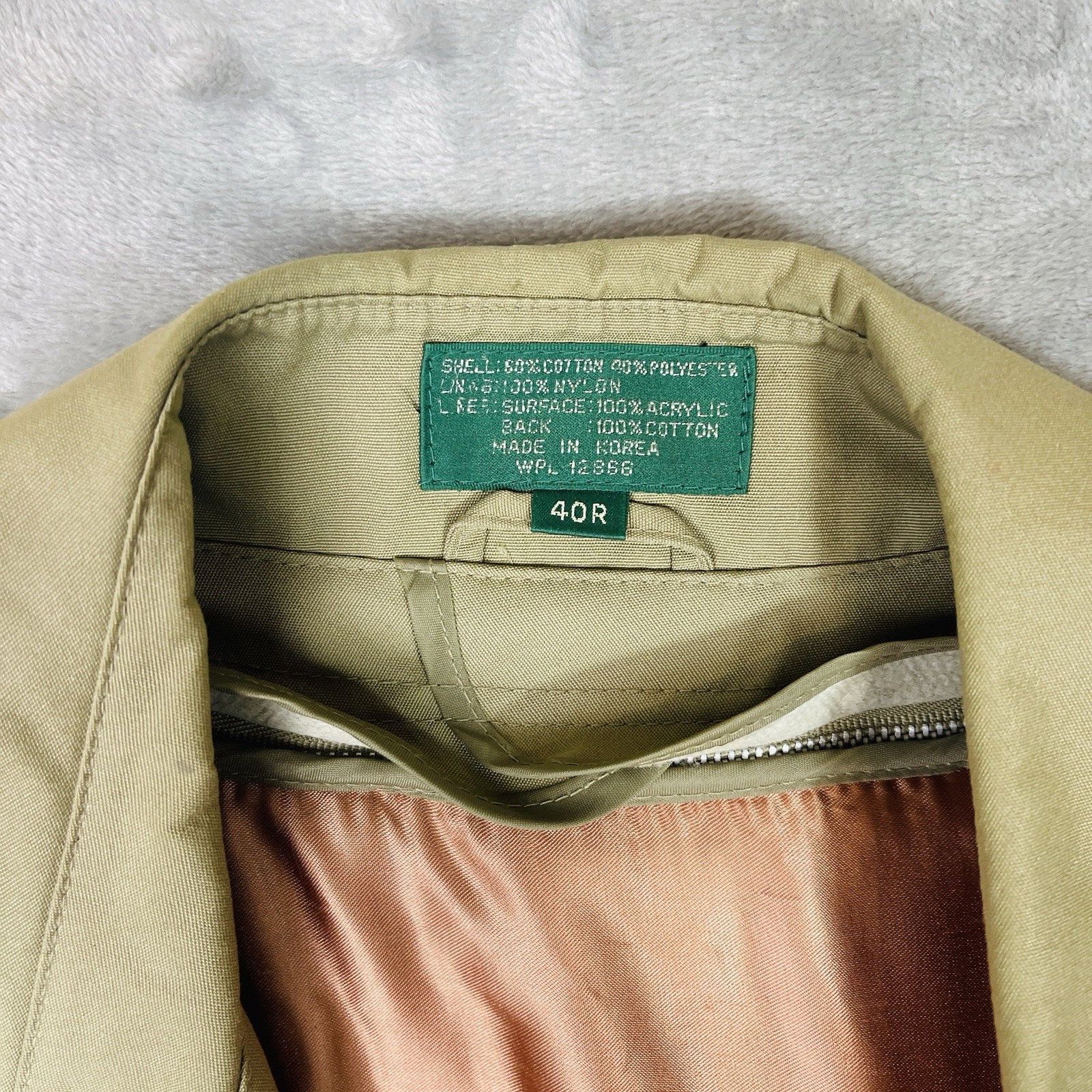 Vtg 80s Hill Archer 40R Camel Trench Coat Western Duster Removable Liner