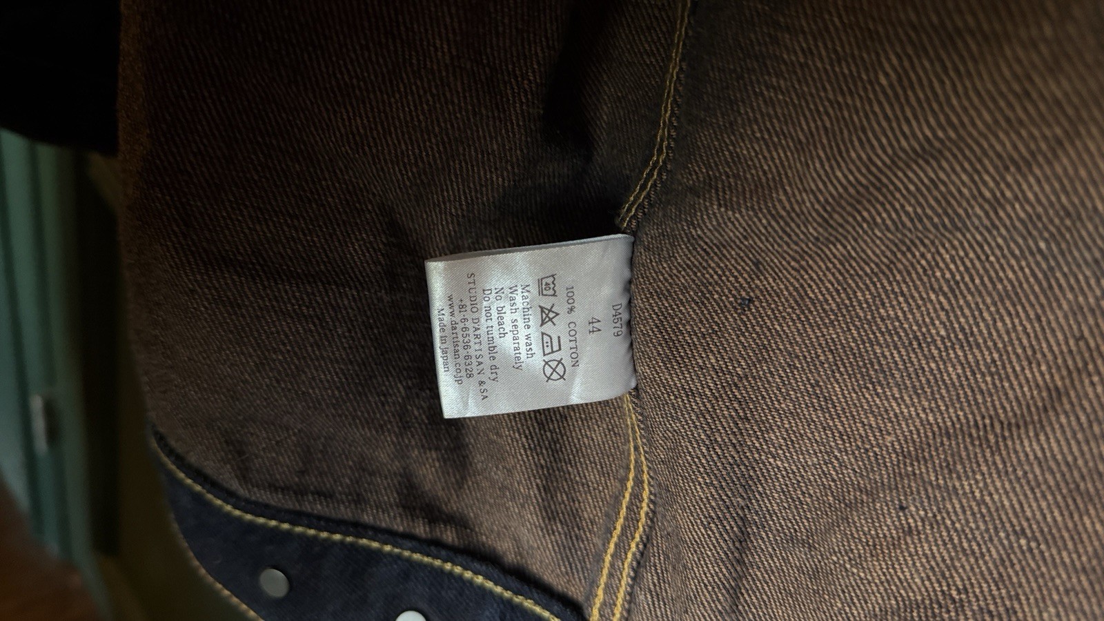 STUDIO D’ARTISAN Indigo Kakishibu Dyed Selvedge Type II Jacket Sz 44 US Seller