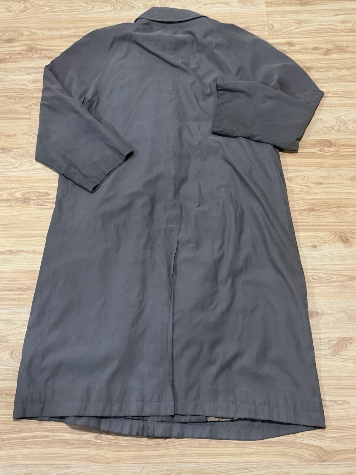 BURBERRYS COTTON POLYESTER TRENCH DUSTER OVER COAT W/ REMOVABLE WOOL LINER 40R