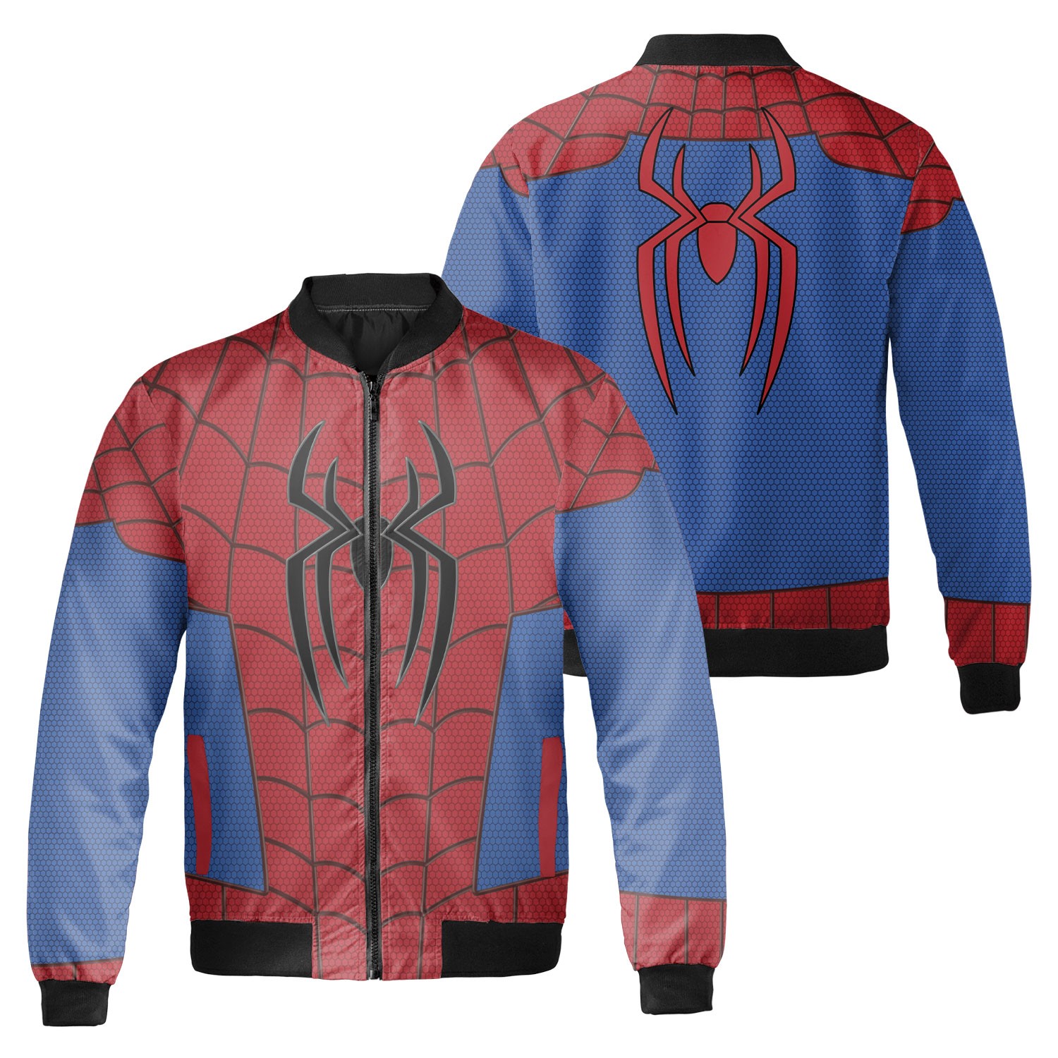 Spiderman Cosplay Costume Spider Web Superhero Lovers Bomber Jacket