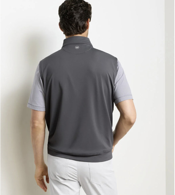 Peter Millar Men’s Solid Zip Vest Stand-Up Collar Sleeveless Short