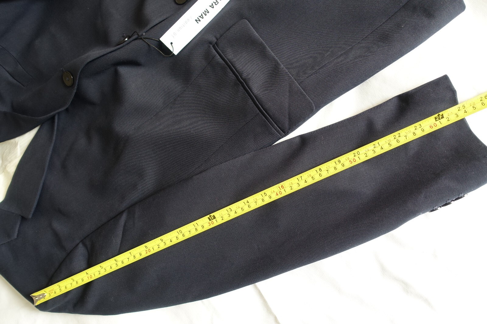 NWT ZARA MAN Black Suit Jacket 3 Button Front Size 38-40