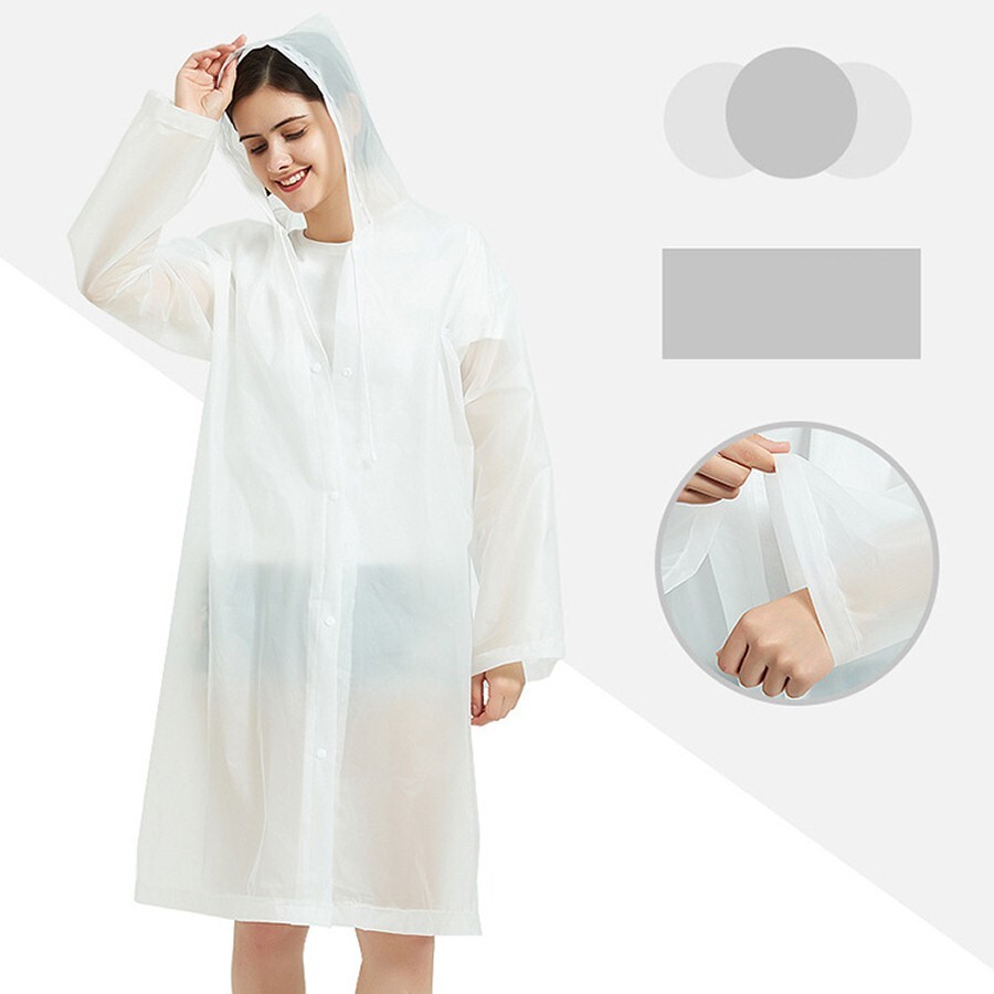 Unisex Adult Waterproof Raincoat Rain Coat Hooded Jacket Poncho Rainwear Camping