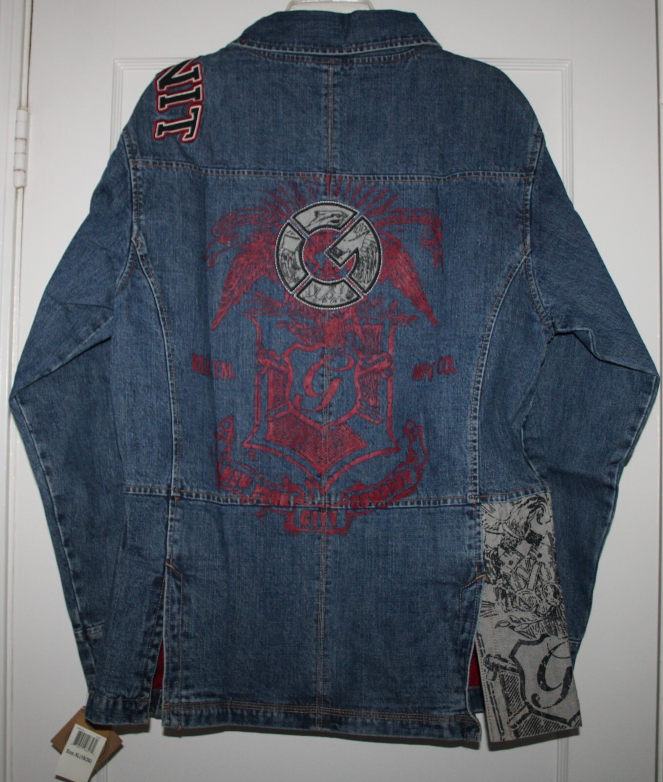 NEW G-Unit Men’s Denim Jacket Blue Jean Tools Of The Trade VTG Pit to Pit : 22″