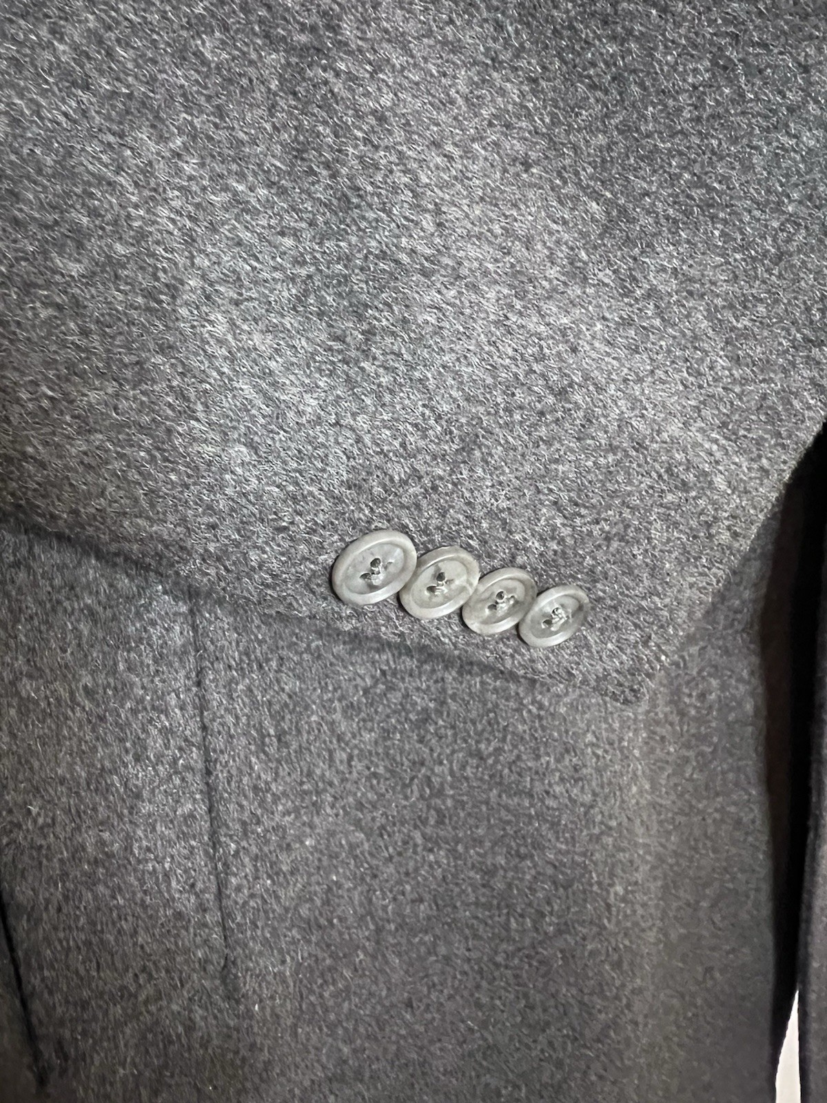 Pronto Uomo Long Overcoat Men’s 46R Grey Wool Single Breasted