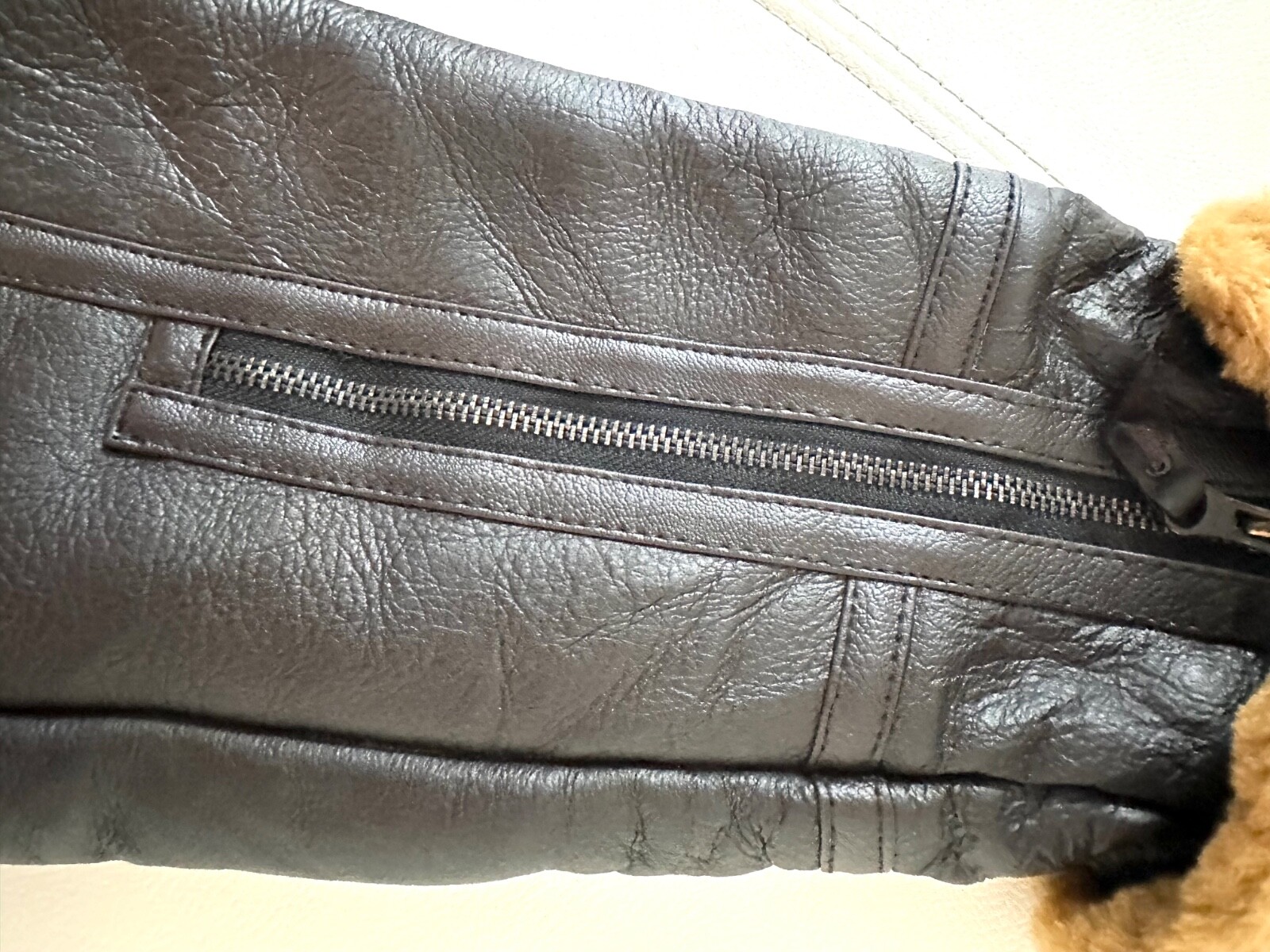 Men’s Shearling Fur Coat Flight Jacket B-3 Bomber 100% Sheep Leather 🇺🇸 seller