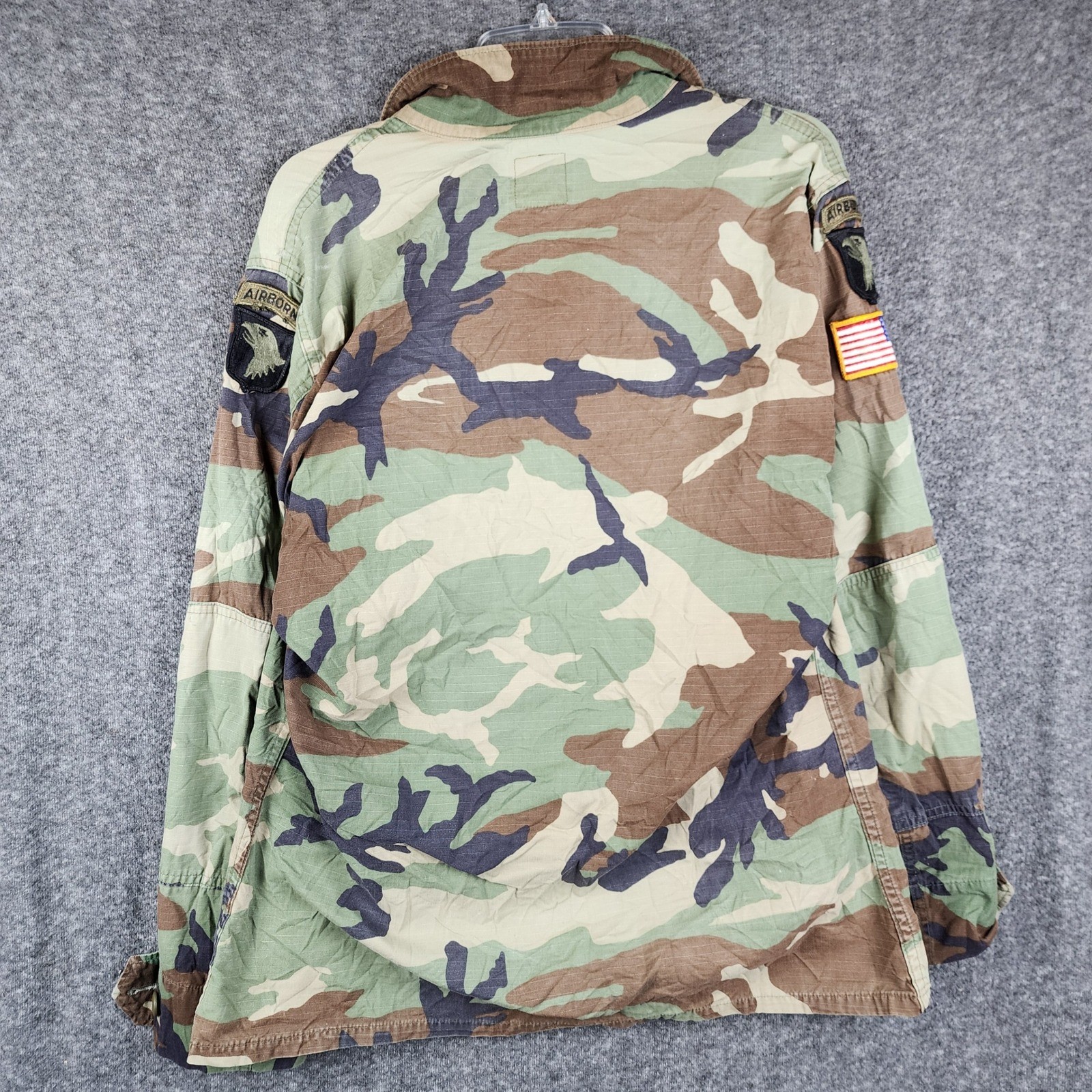 US Army Combat Shirt Mens Medium Green Woodland Camo Ripstop 101st Airborne BDU