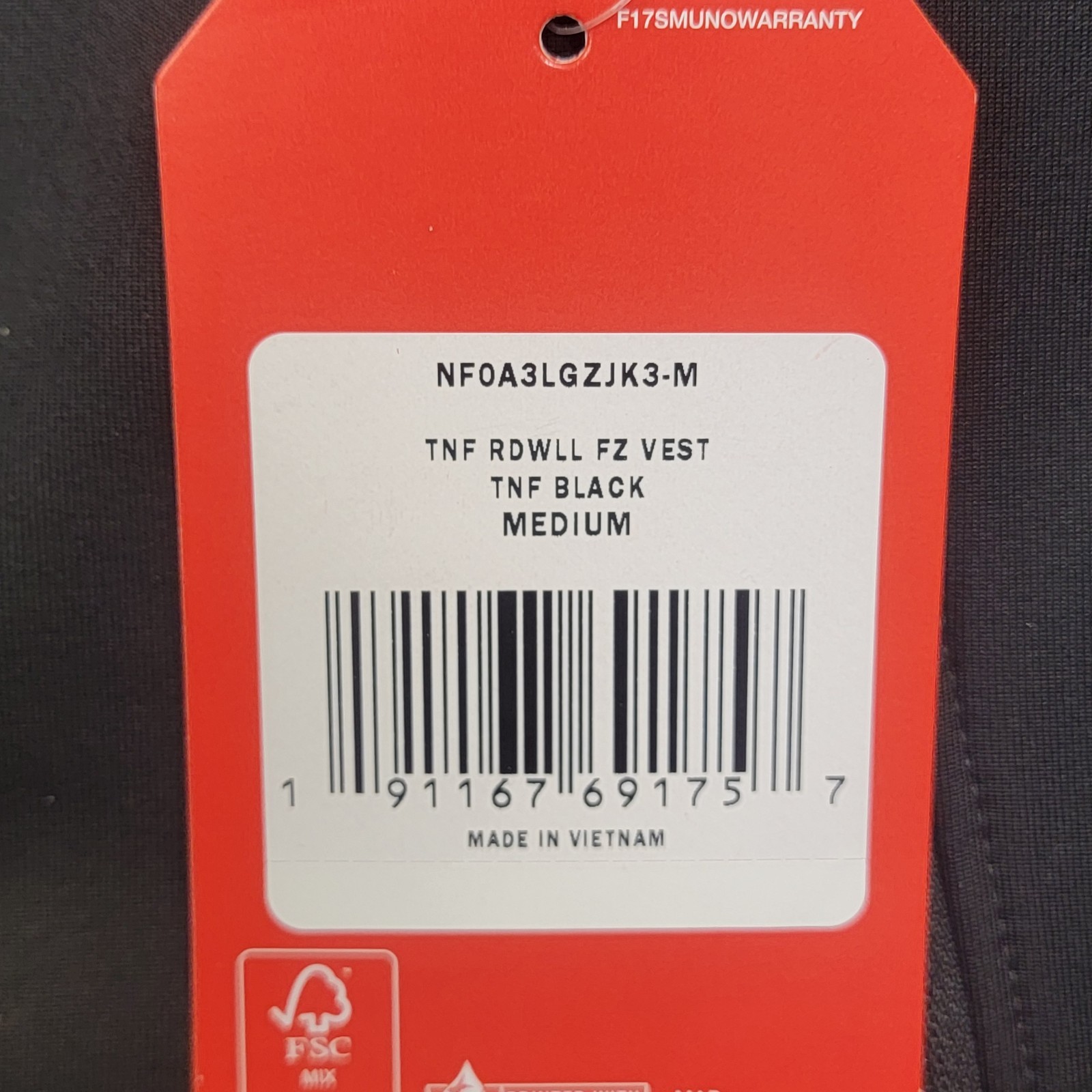 The North Face Men’s M TNF Ridgewall FZ Vest Black NWT NEW NORTHFACE NF0A3LGZJK3