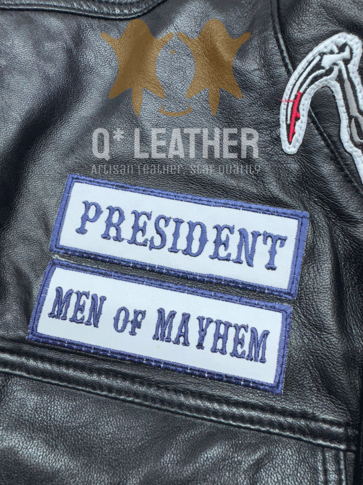 Men Jax Teller Vest SOA Vest Sons of Anarchy Leather Vest in Black Blue Patches