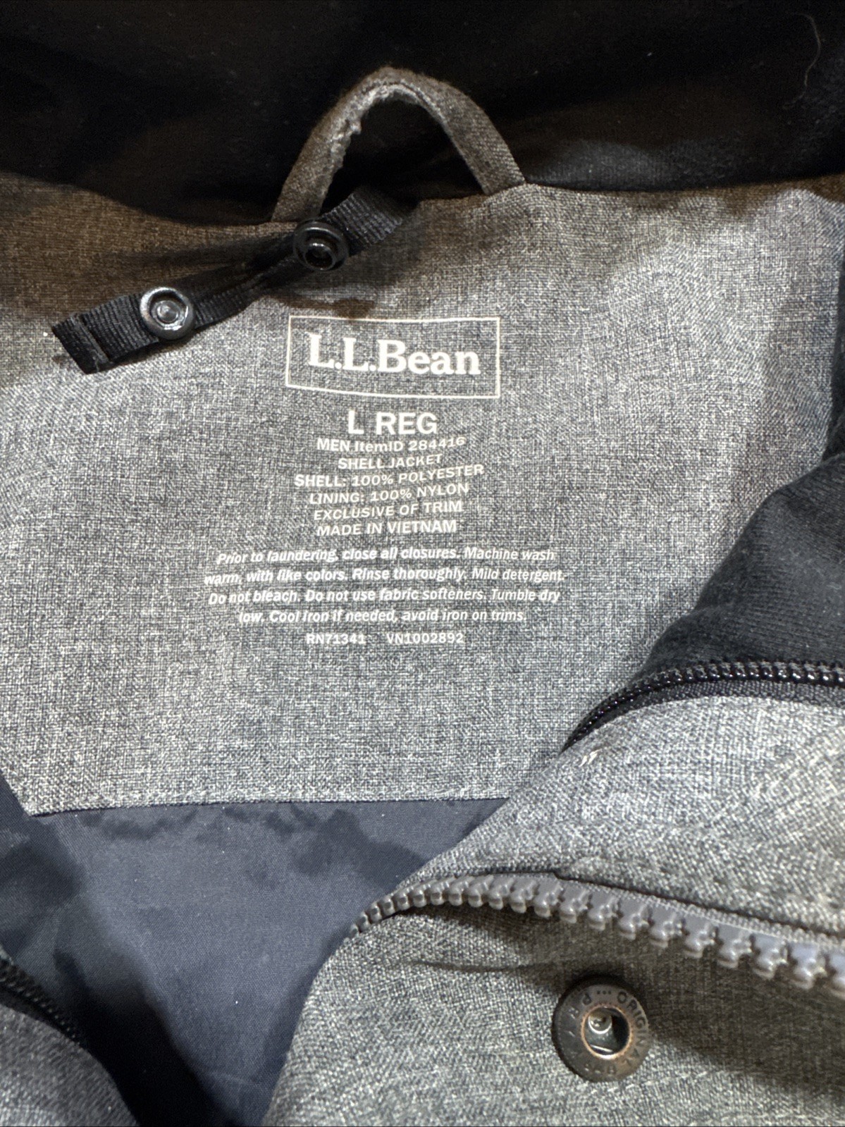 Men’s Grey LL Bean 3-in-1 All Season Technical Parka/Jacket Size Large ID 284416