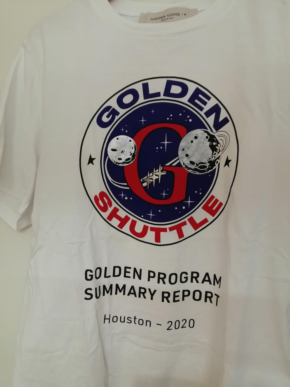 Golden Goose M Graphic T-Shirt White/Black Short Sleeve Casual Top