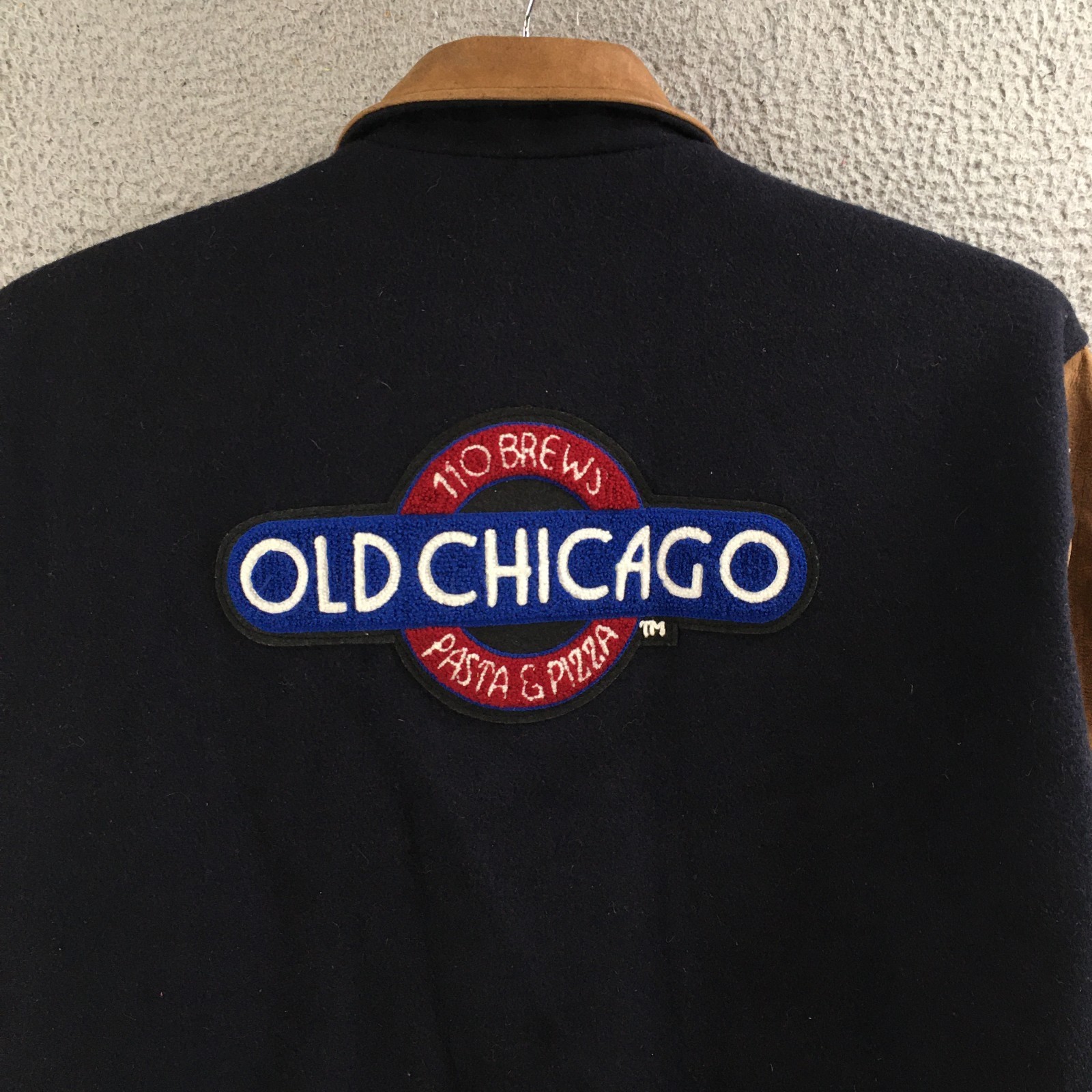 Image Seller Jacket Men S Varsity Vintage Long Sleeve Leather Logo Black Brown