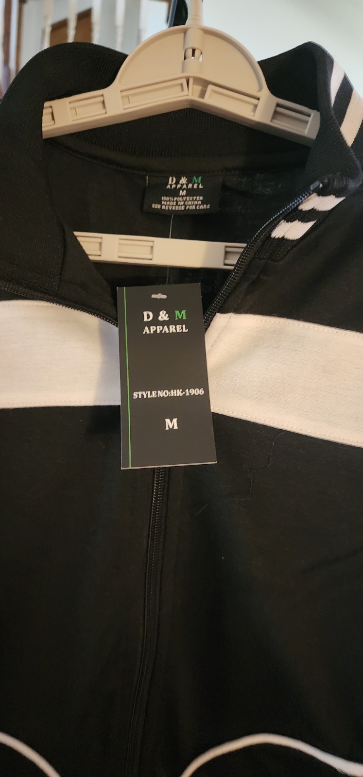 NWT D&M Black and White Sharp Tra K Jacket Mens Medium New Excellent Stylish D25