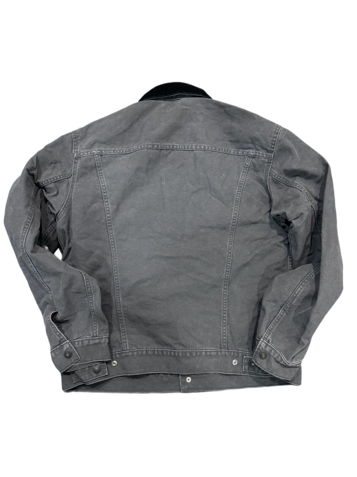 Levi’s Mens Denim Flannel Trucker Lined Charcoal Canvas Jacket 728900011