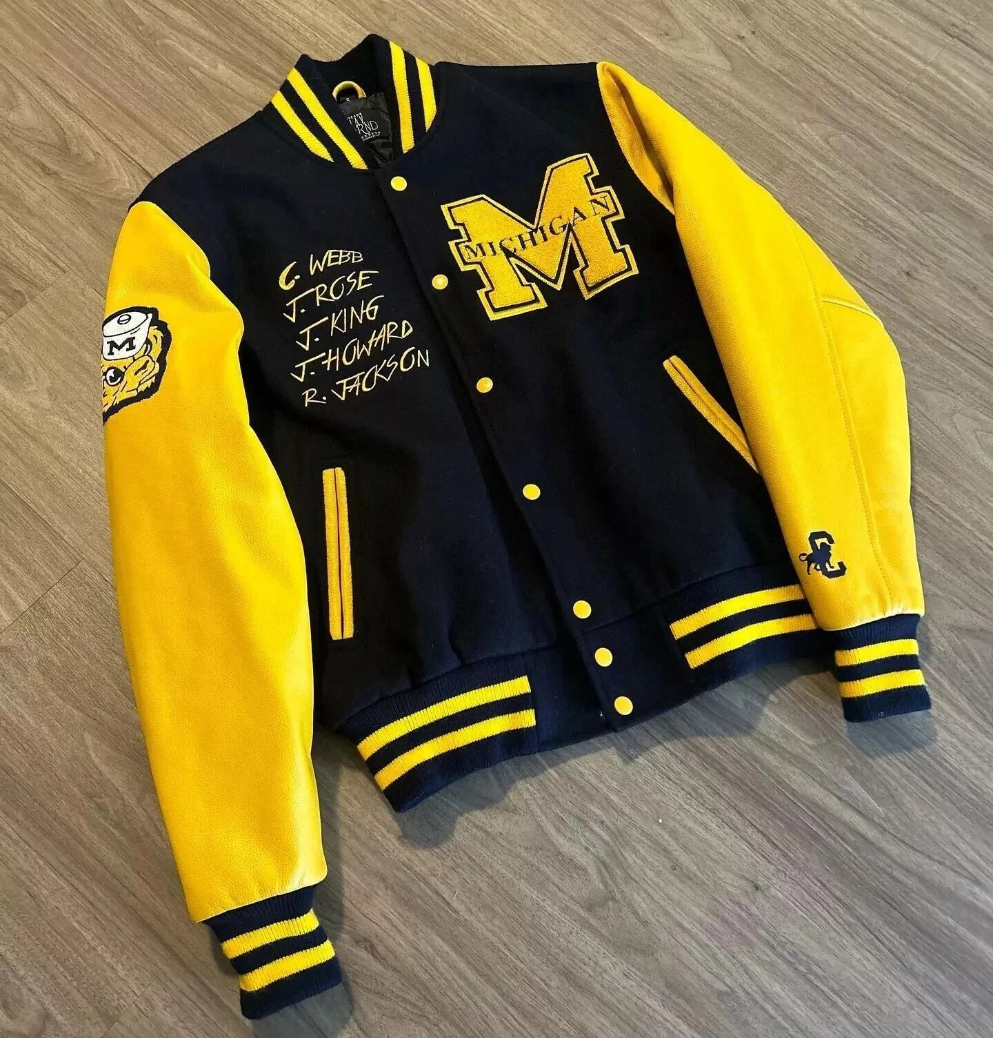 Michigan Wolverines Jacket Vintage FAB 5 University Lettermen Varsity Jacket