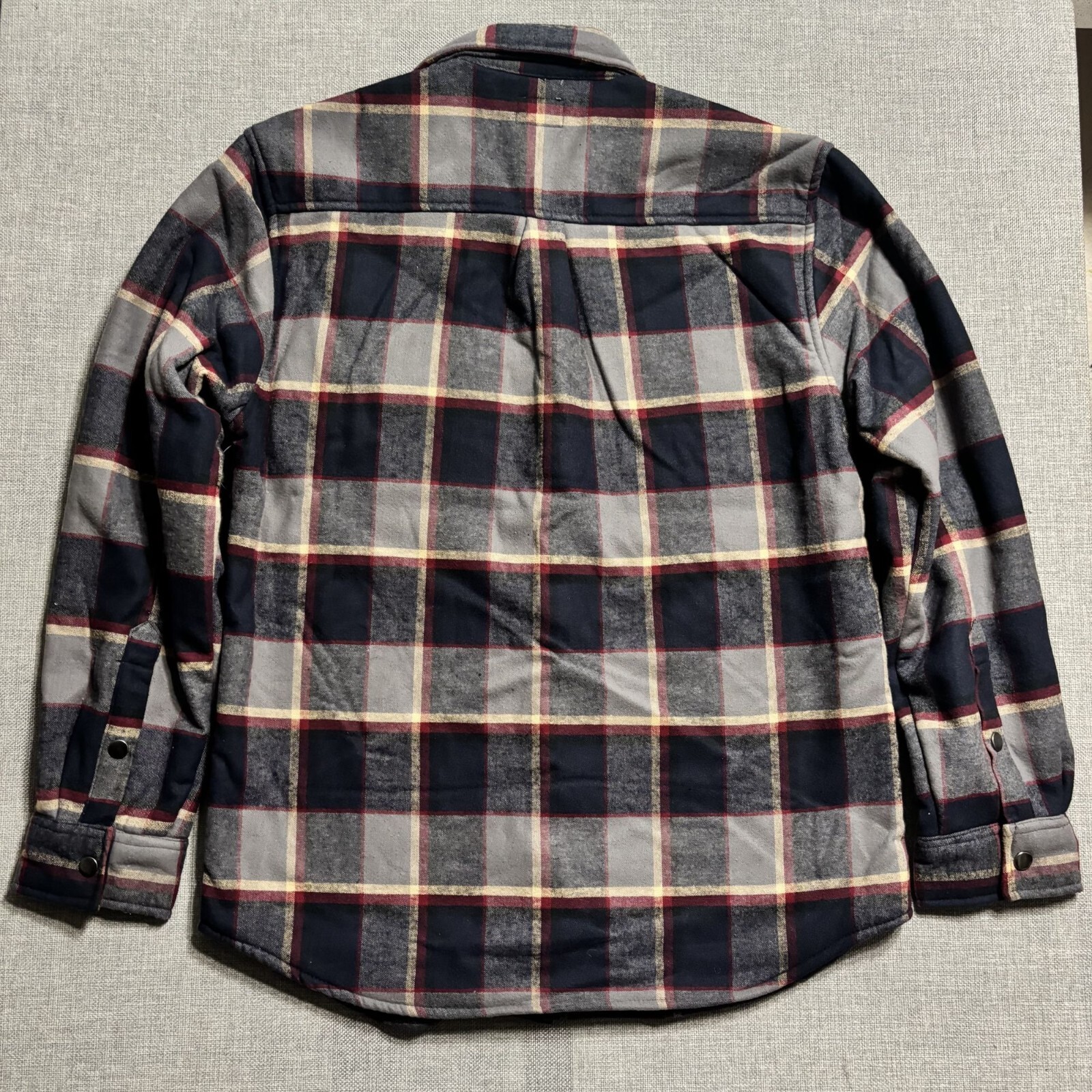 Matix Mens Plaid Shirt Jacket Black Gray & Red Cotton Polyester Blend.