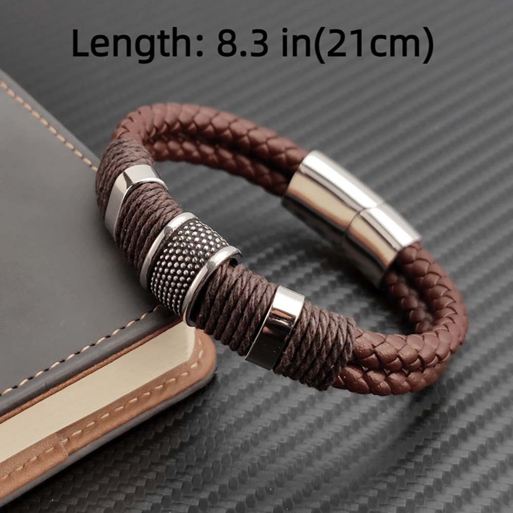 Premium Braided Leather Bracelet for Men Stainless Steel Clasp Fashion Jewelry