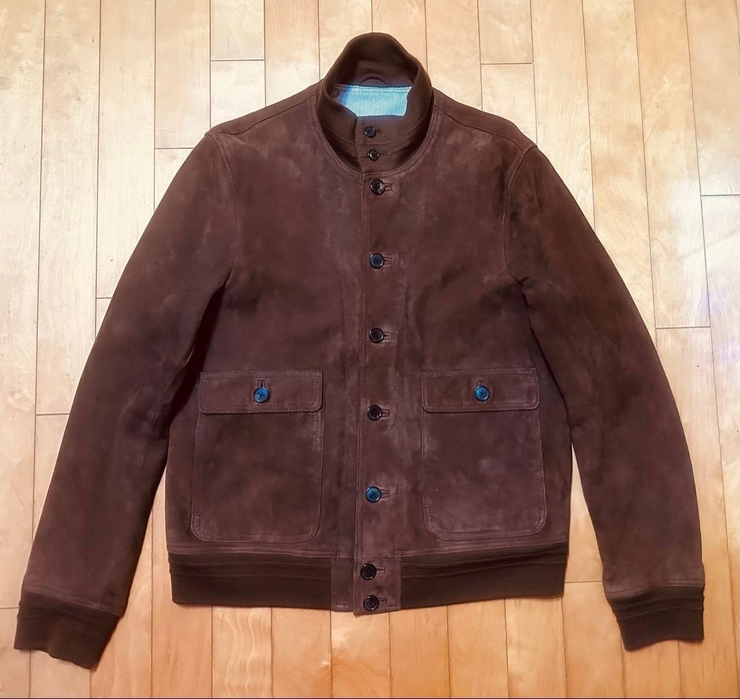 BEAMS Valstar Style Goat Suede Leather Jacket Men’s L Brown Blouson From Japan