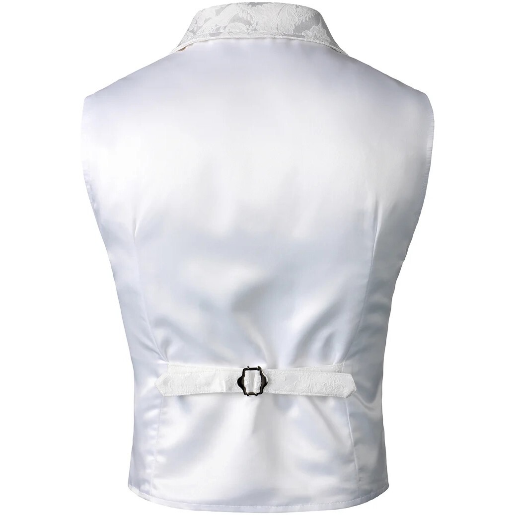 Men’s White Victorian Suit Gentleman Vest Steampunk Gothic Waistcoat/USA