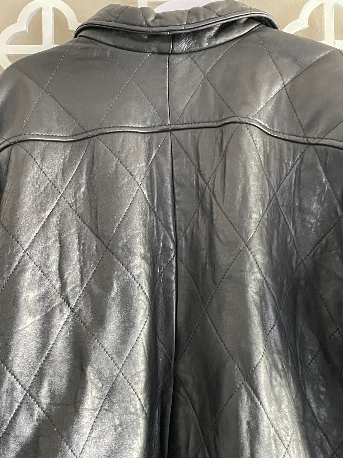 Express Leather Jacket Mens S Small Black Quilted Belted Biker Motorcycle Moto