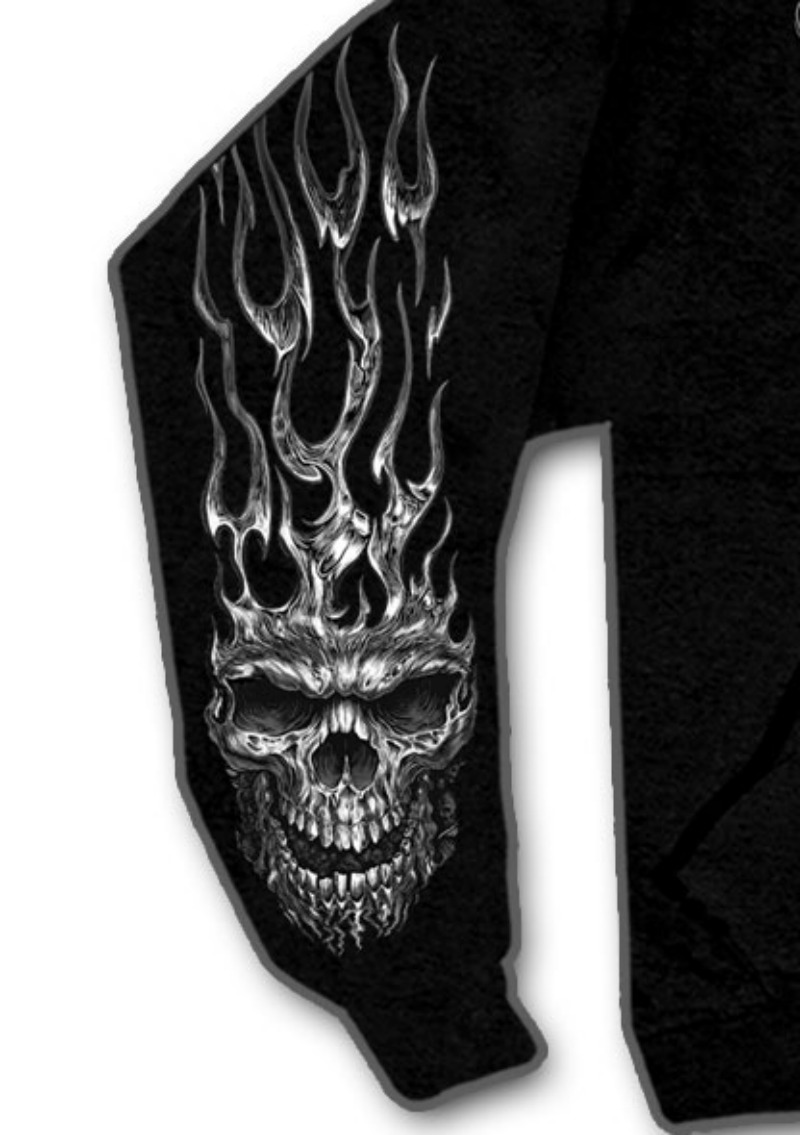 Motorcycle Shredder Skull Hoodie Sweatshirt Biker M L XL 2XL 3XL New Black