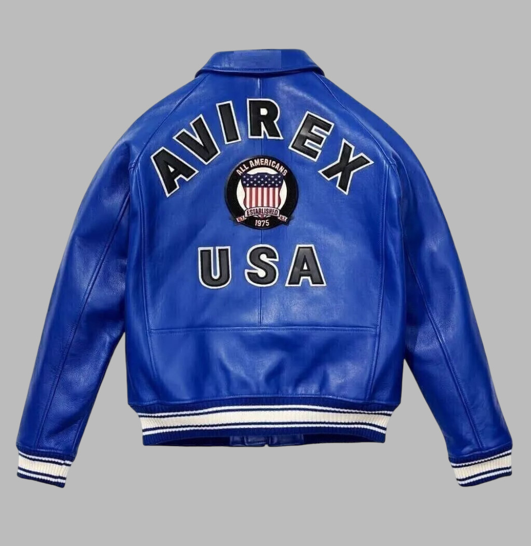 New Men Avirex Genuin Leather Bomber Jacket Iconic USA Design Personalized Gift