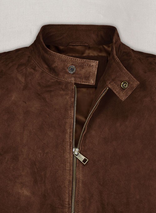 Brown Lambskin Suede Leather Jacket For Men’s Size S M L XL 2XL 3XL Custom Made