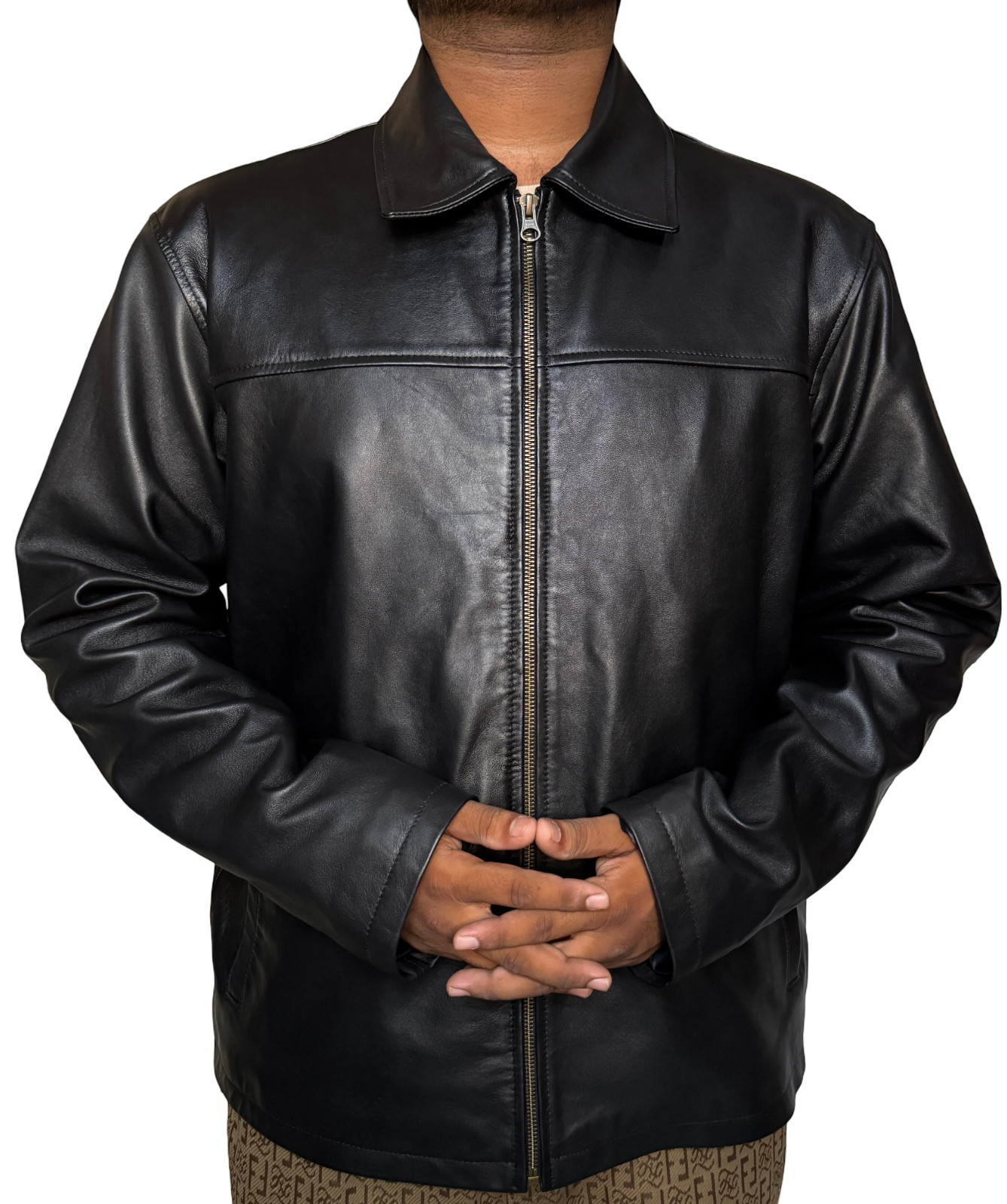 Mens Leather Jacket 100% Real Genuine Soft Lambskin Leather Classic Stylish Coat