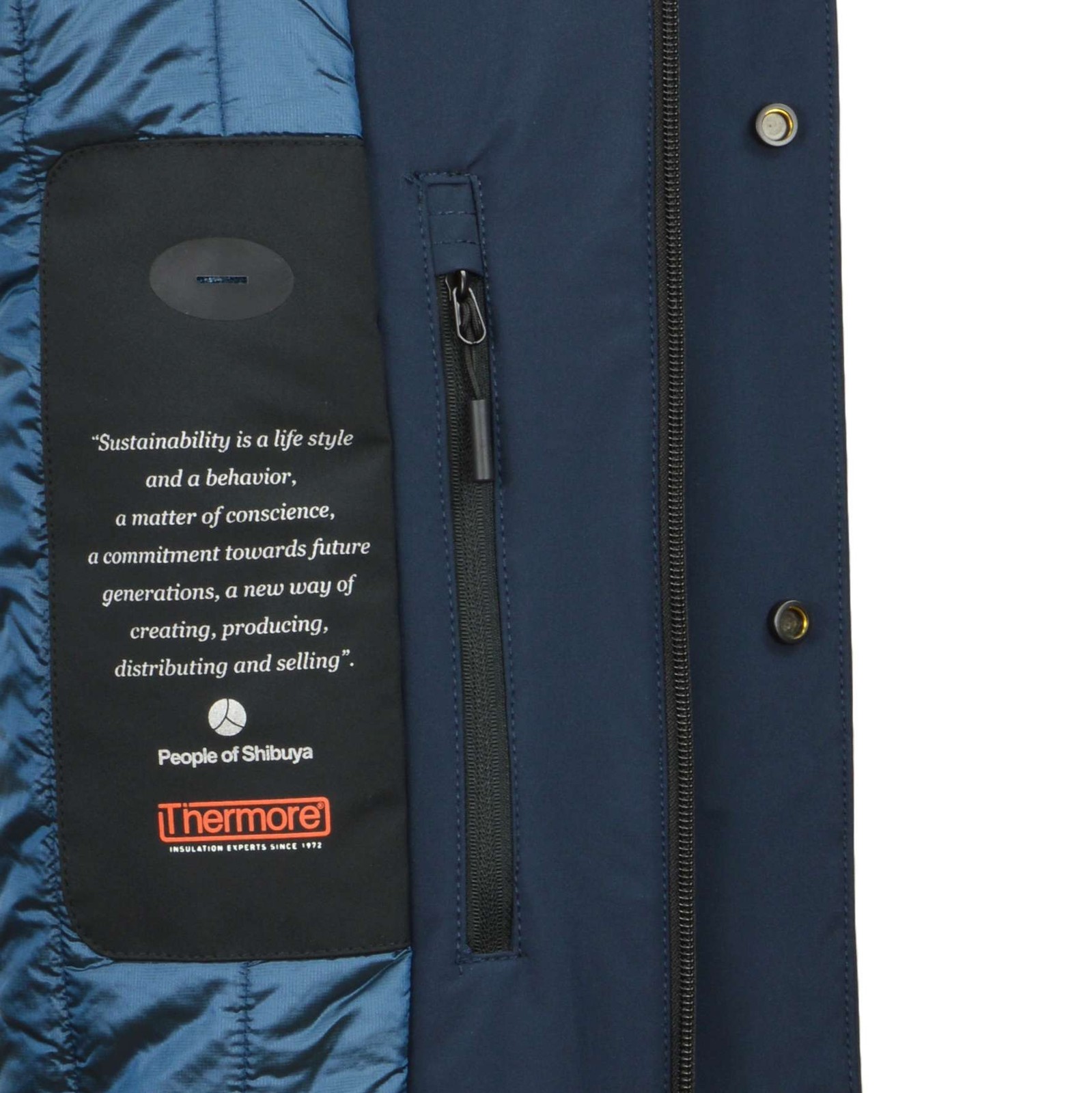 PEOPLE OF SHIBUYA Men’s Blue Padded Trench Parka BOKU PM766 790