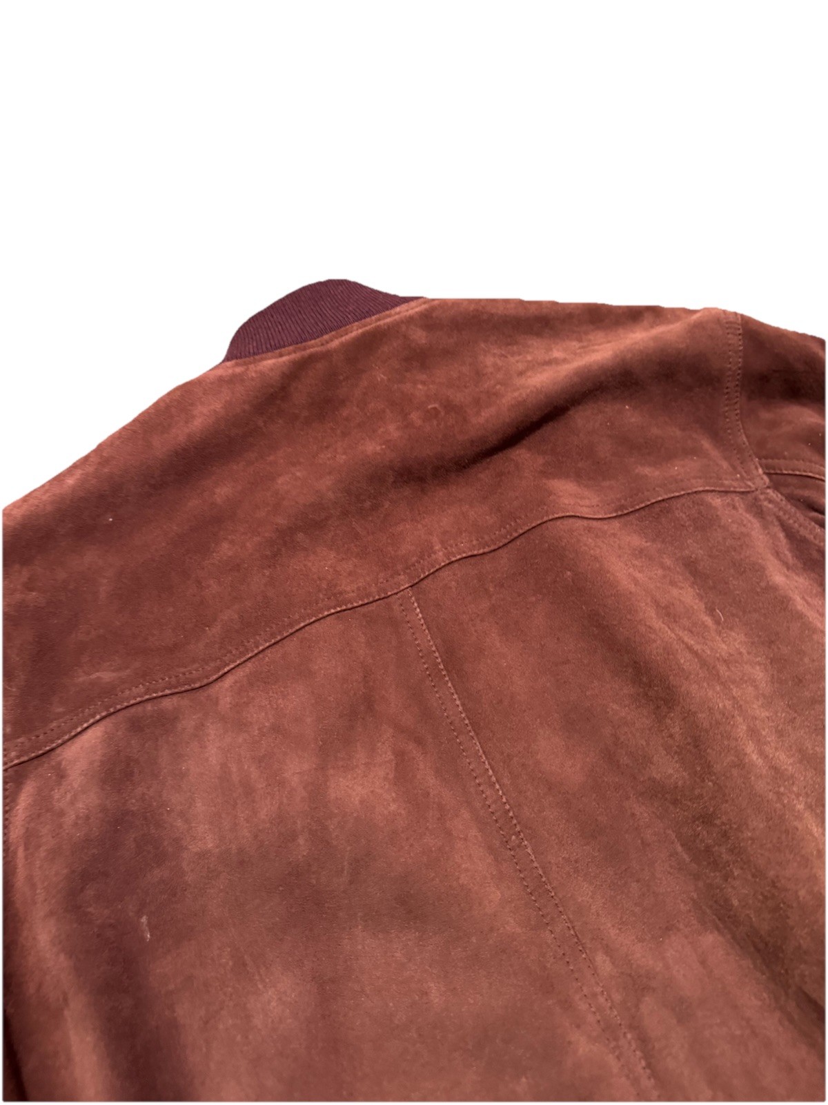 Valstar Valstarino Burgundy Goat Suede Bomber Jacket Made in Italy IT 56 US XL