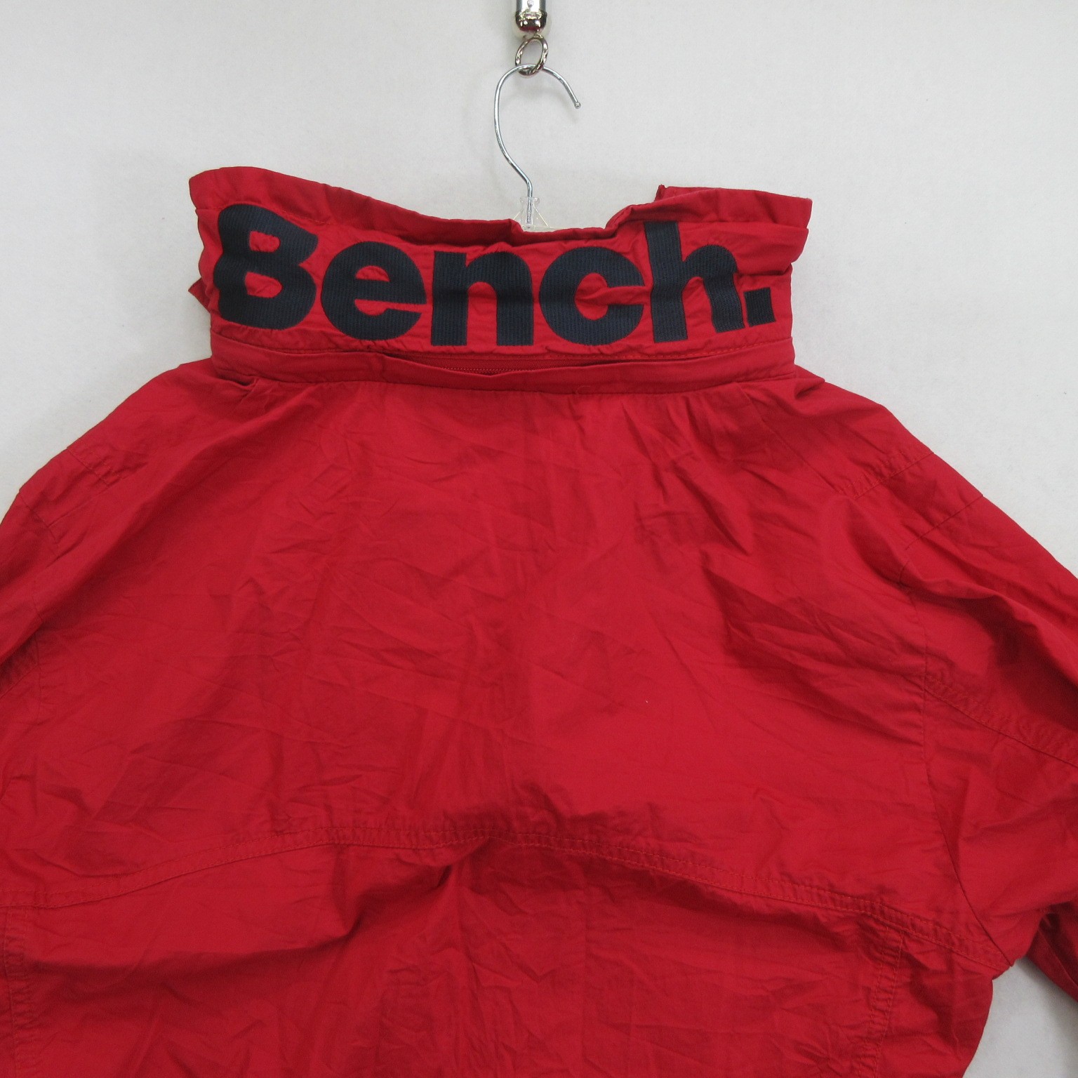 Bench Men’s Jacket XL Windbreaker Red Hooded Cotton Full Zip Lightweight
