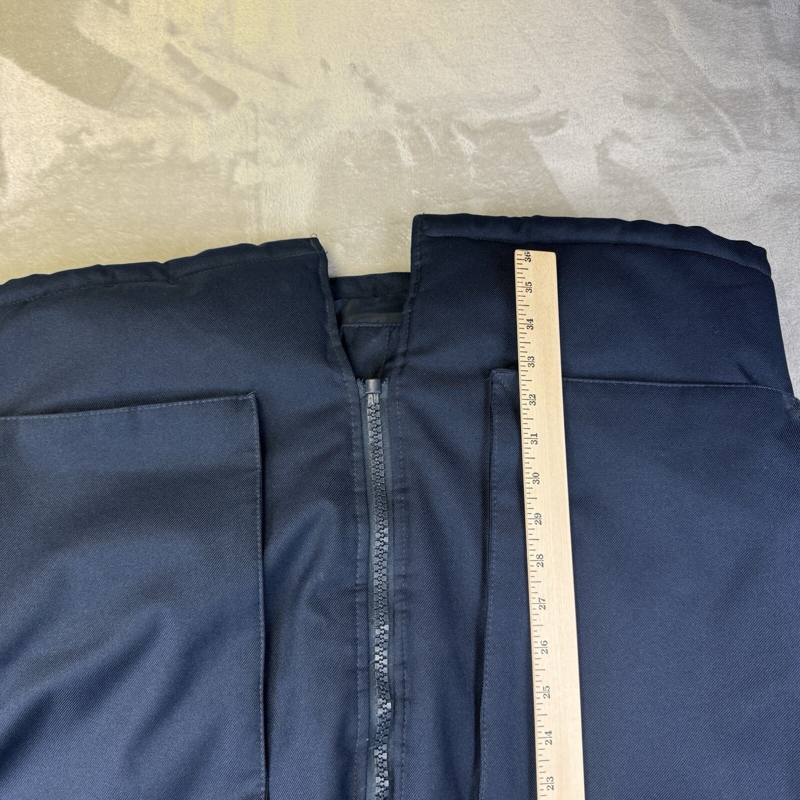Awaknd Land All-Season Weather Hooded Blue Parka Coat Jacket Fur Hood Lining XL