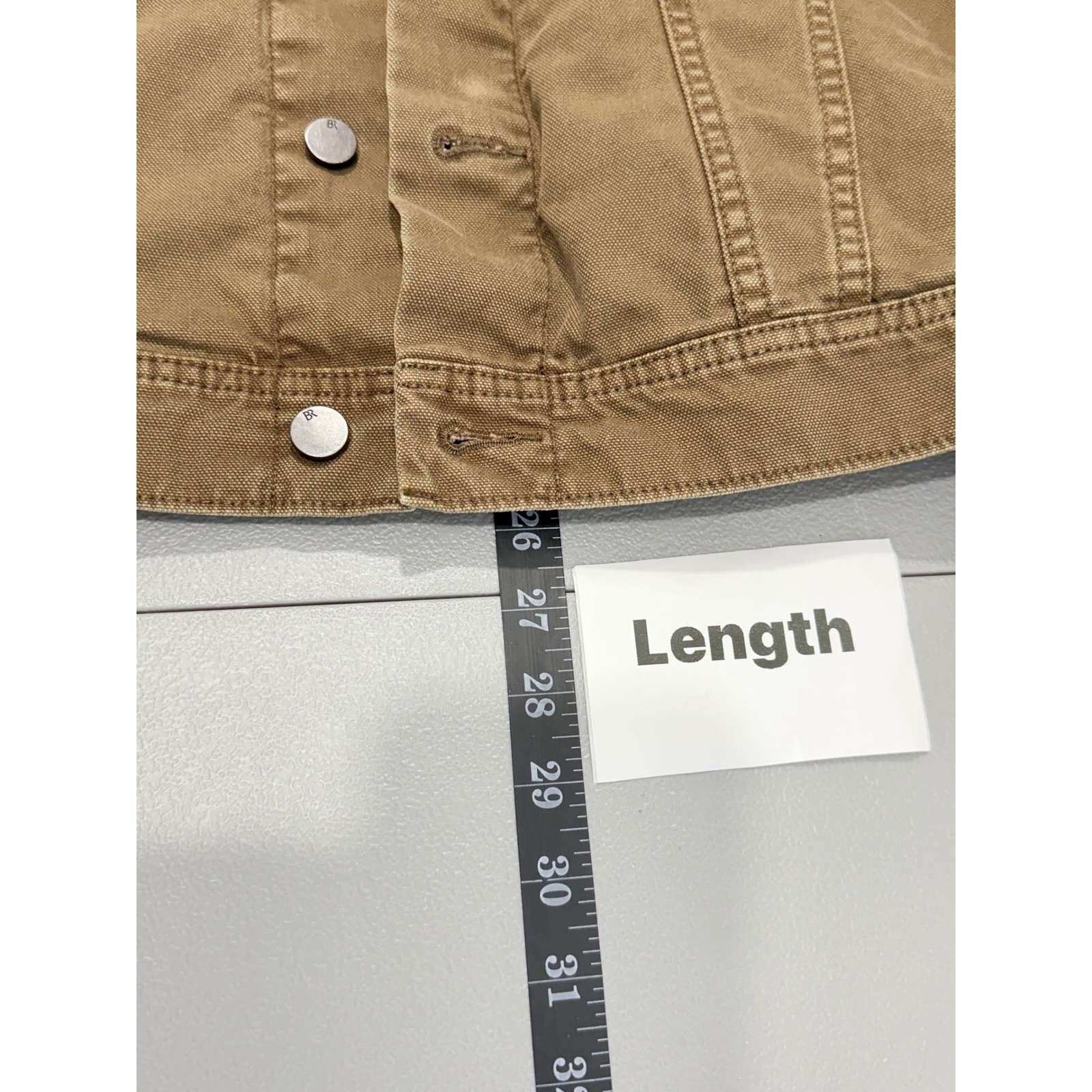 Banana Republic Trucker Jacket Mens sz L Brown Chore Utility Canvas Cotton