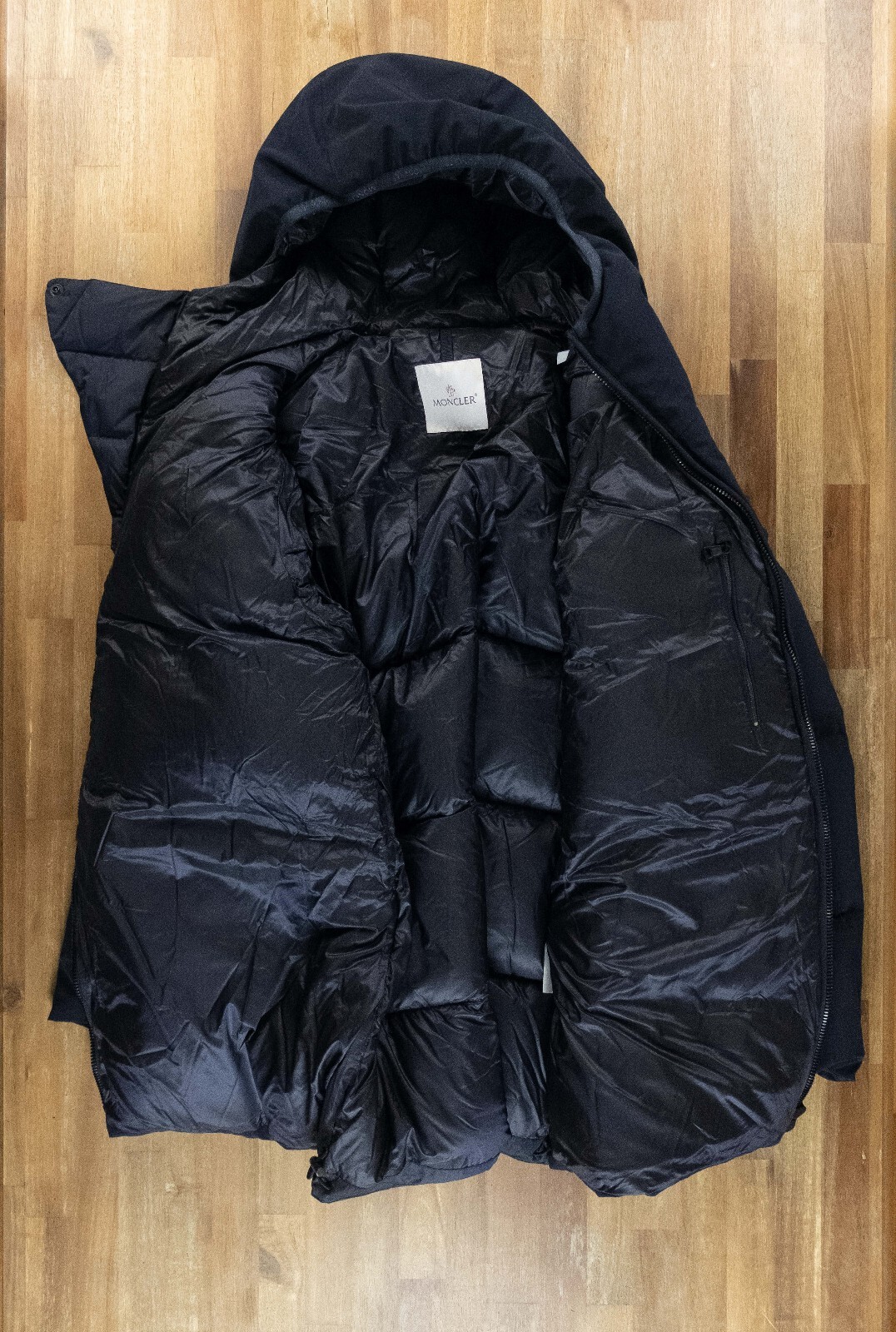 MONCLER Montsouris navy blue quilted down long puffer parka coat Size 3 / Large
