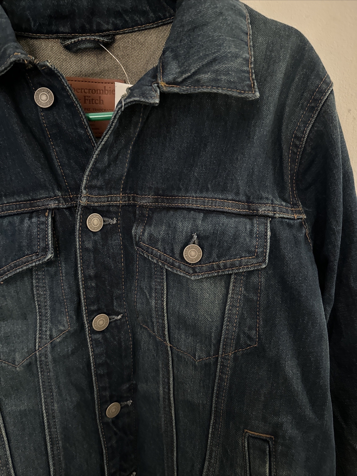 Abercrombie & Fitch Mens Medium Blue Washed Trucker Jean Jacket Size M