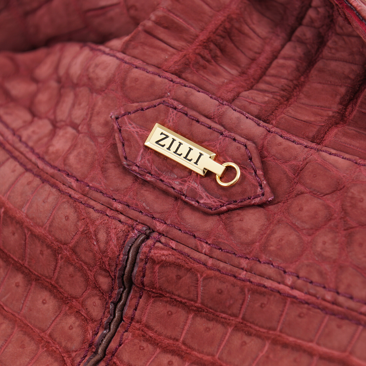 Zilli Bordeaux Matte Nubuck Genuine Crocodile Leather Jacket L (Eu 52) NWT