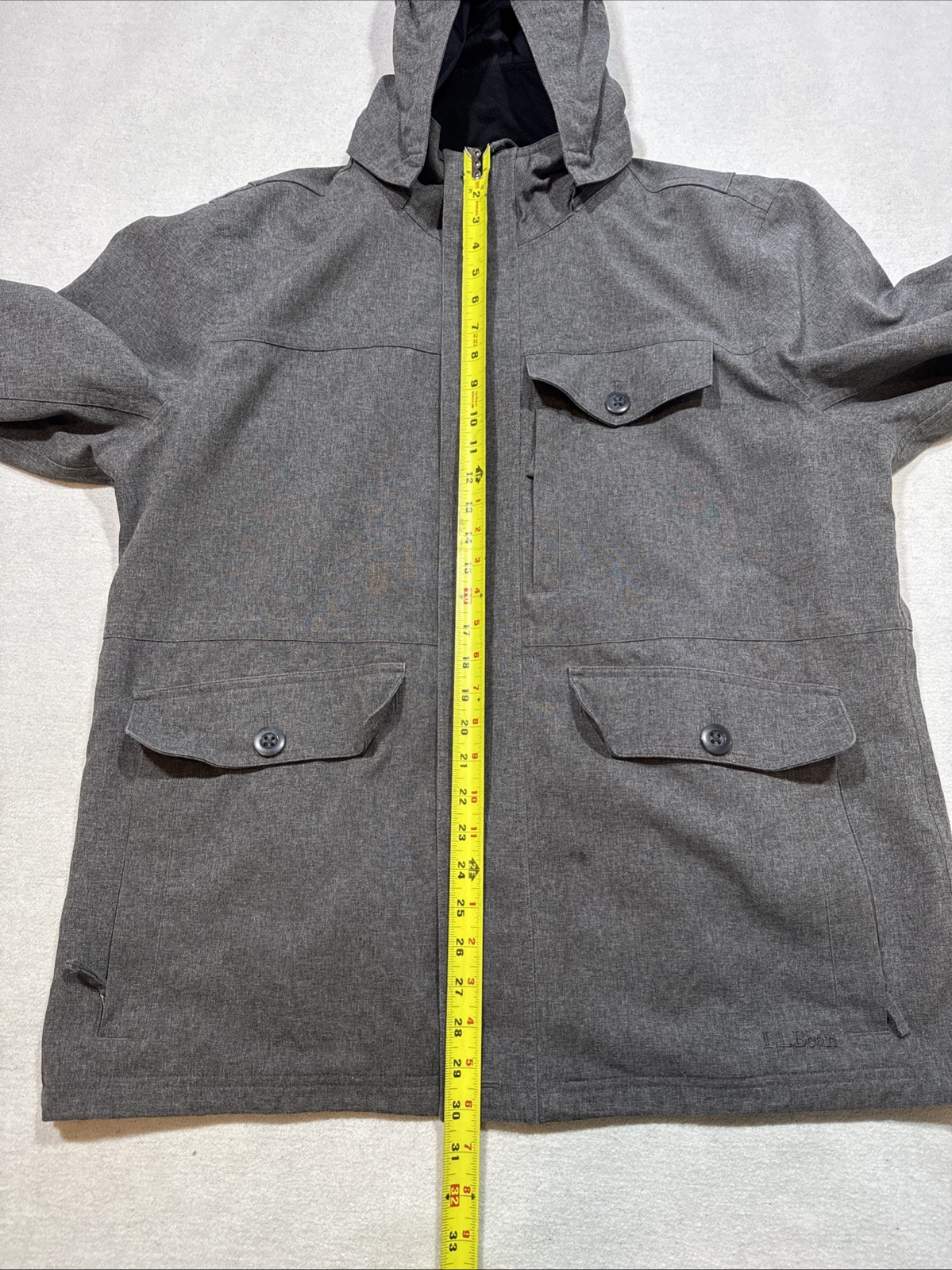 Men’s Grey LL Bean 3-in-1 All Season Technical Parka/Jacket Size Large ID 284416