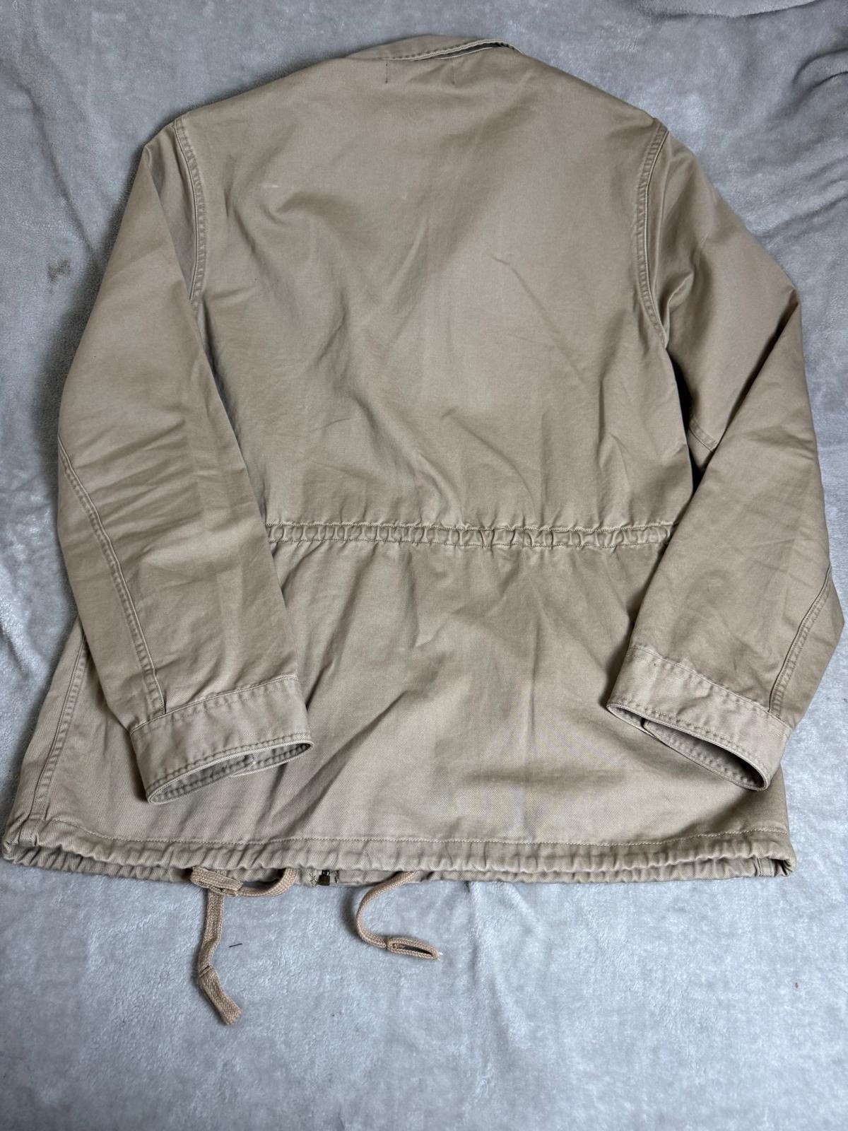 The Mens Store Bloomingdales Jacket Mens LArge Beige Full Zip Utility Coat