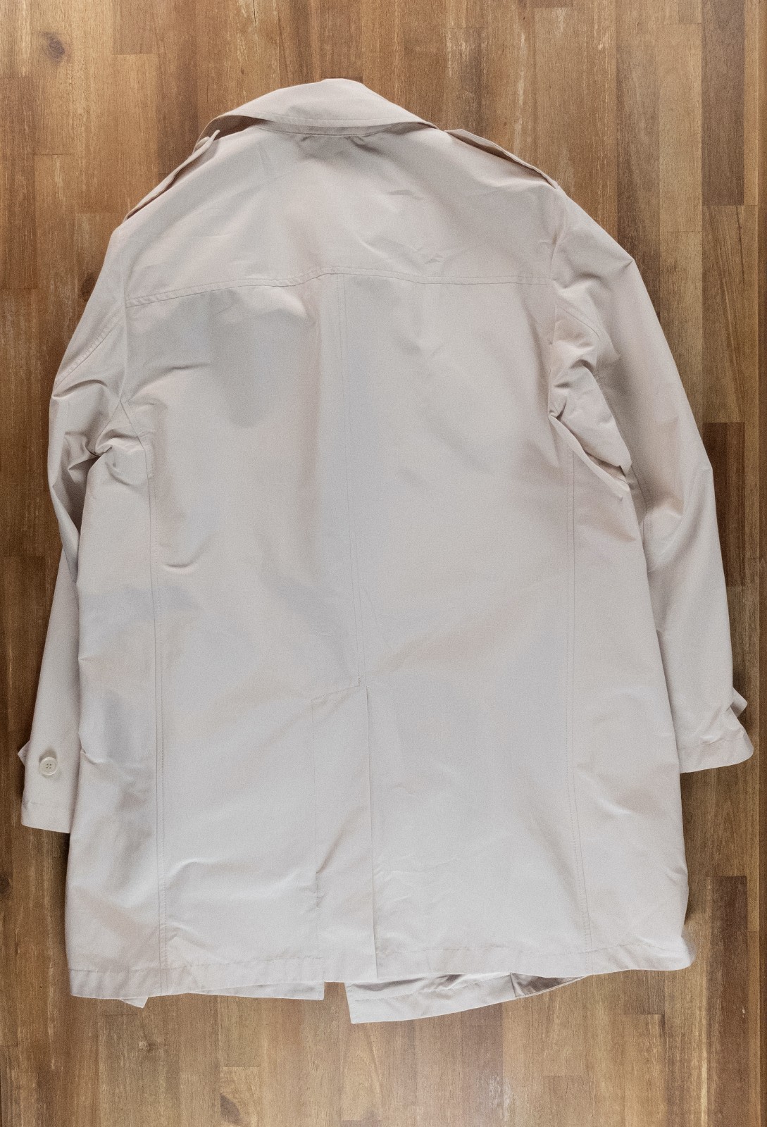 (NO CUSTOMS TAX) ASPESI beige double breasted cotton blend trench coat Size XL