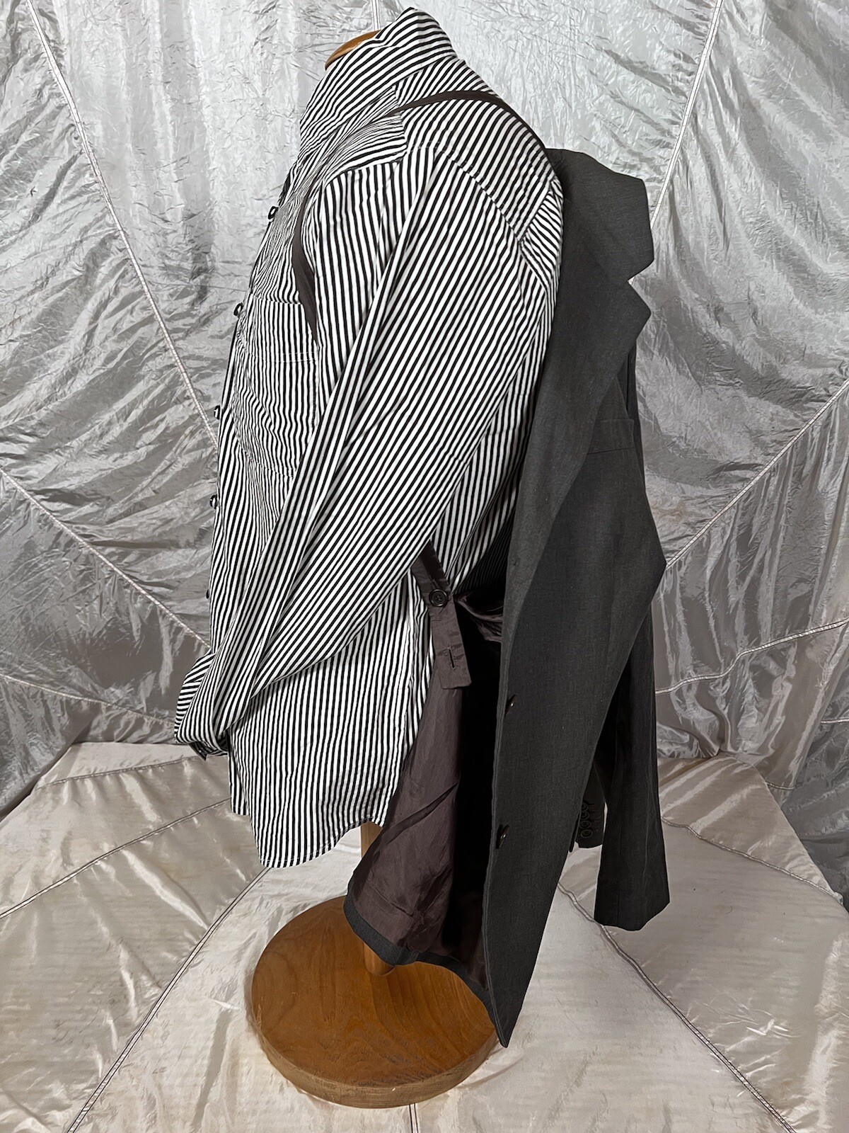 Helmut Lang Archive Fall 2002 Bondage Parachute Gray Jacket Blazer Size 46 Rare